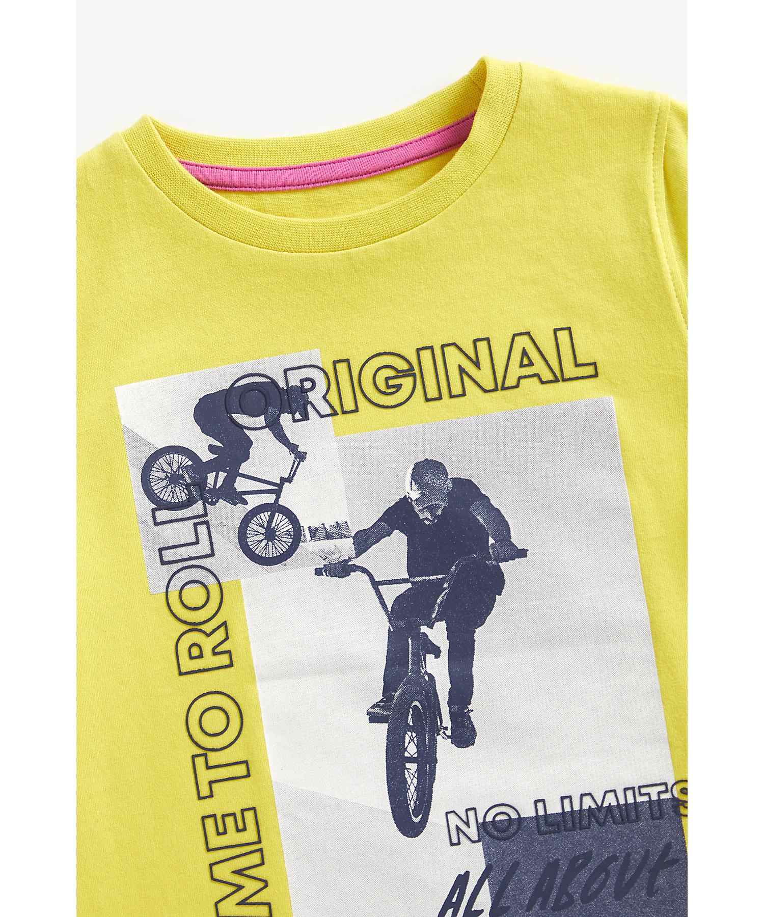 Mothercare Boys 100% Cotton Short Sleeves T-Shirt - Yellow
