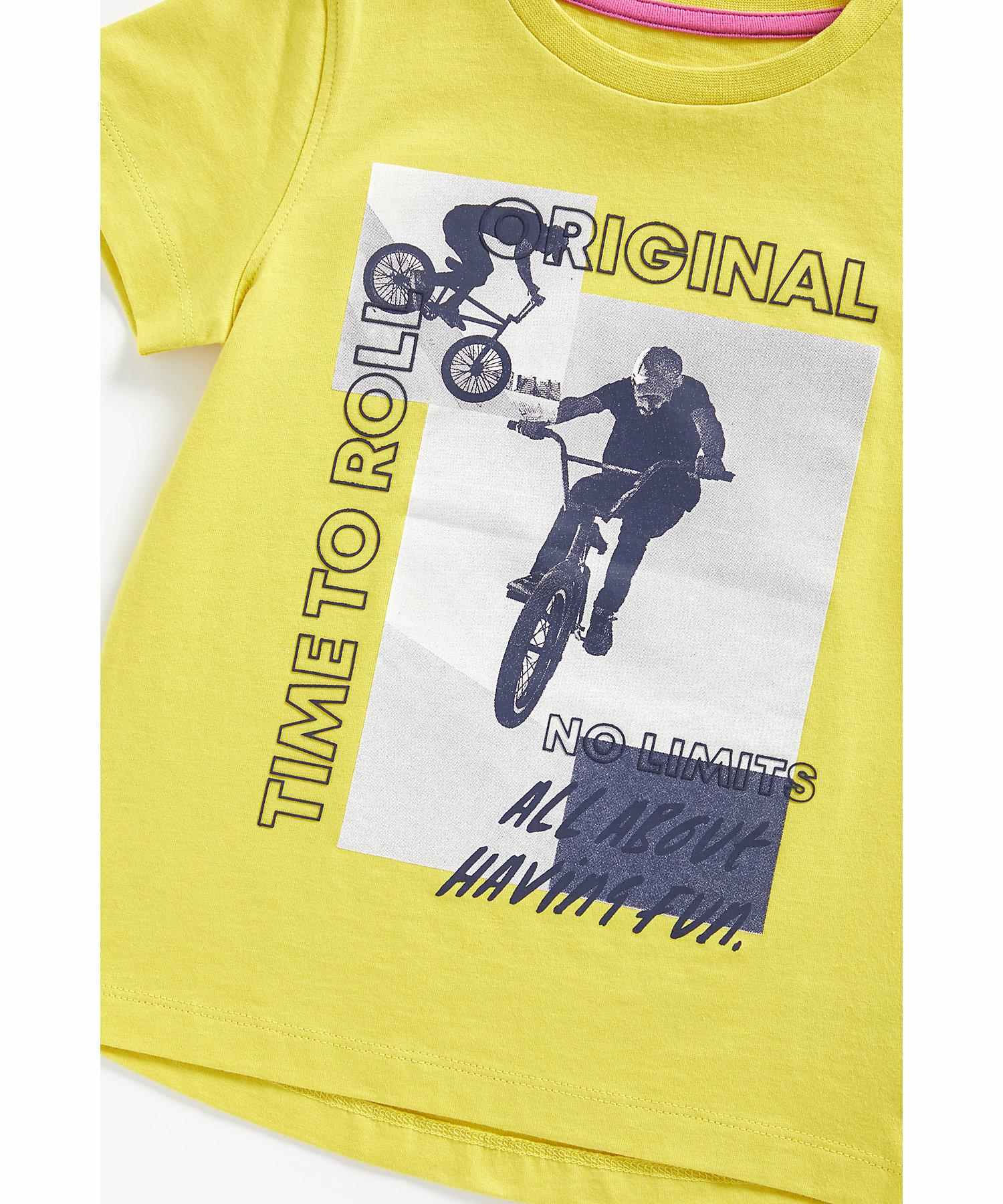 Mothercare Boys 100% Cotton Short Sleeves T-Shirt - Yellow