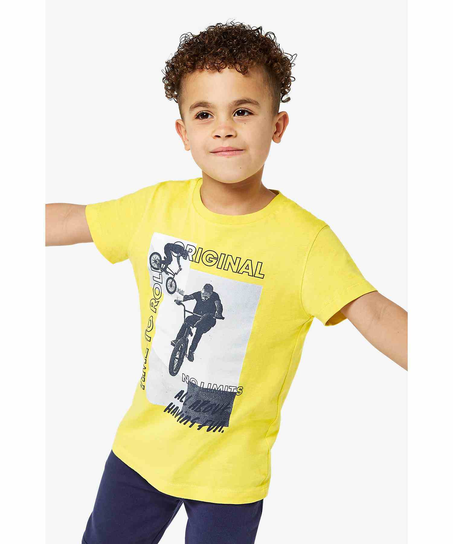 Mothercare Boys 100% Cotton Short Sleeves T-Shirt - Yellow