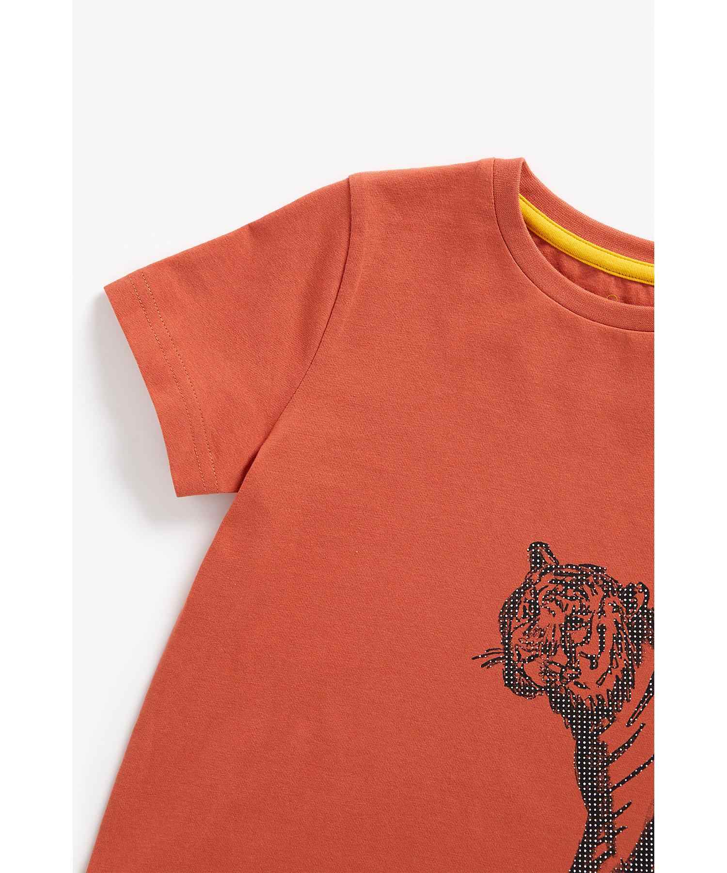 Mothercare Boys 100% Cotton Short Sleeves T-Shirt - Orange