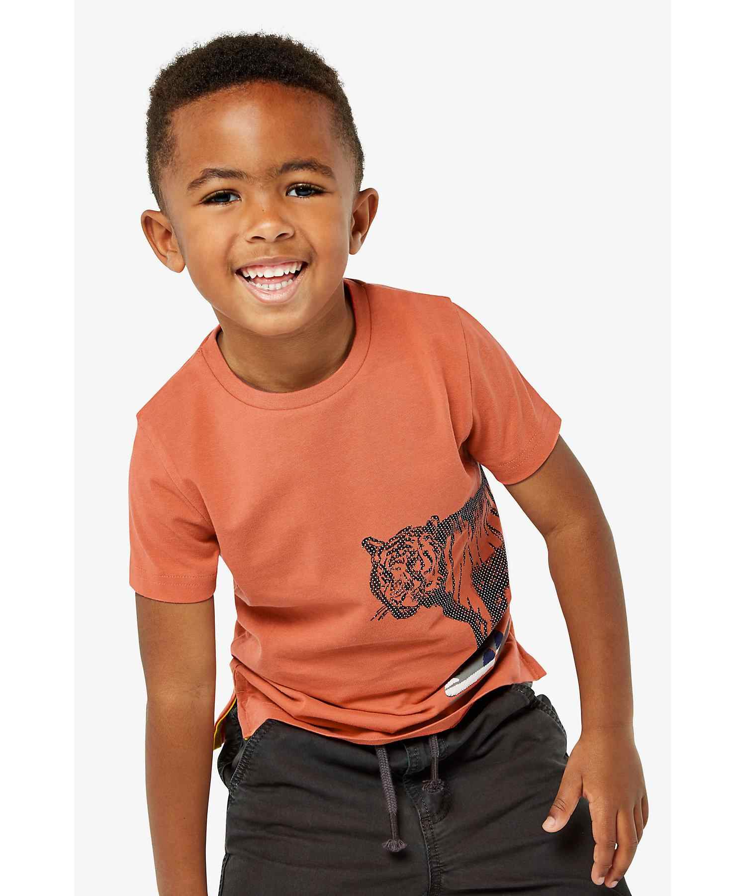 Mothercare Boys 100% Cotton Short Sleeves T-Shirt - Orange