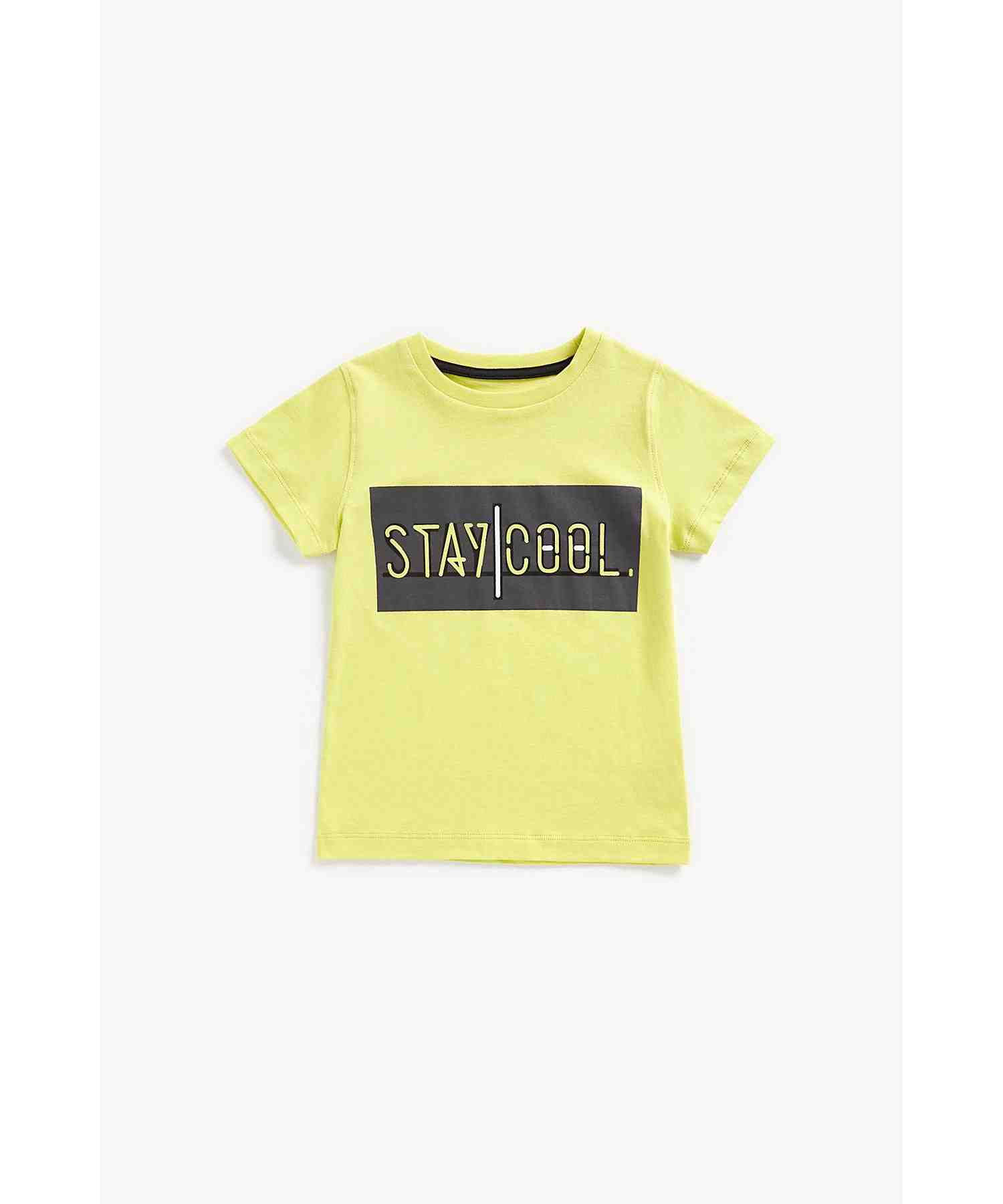 Mothercare Boys 100% Cotton Short Sleeves T-Shirt - Yellow