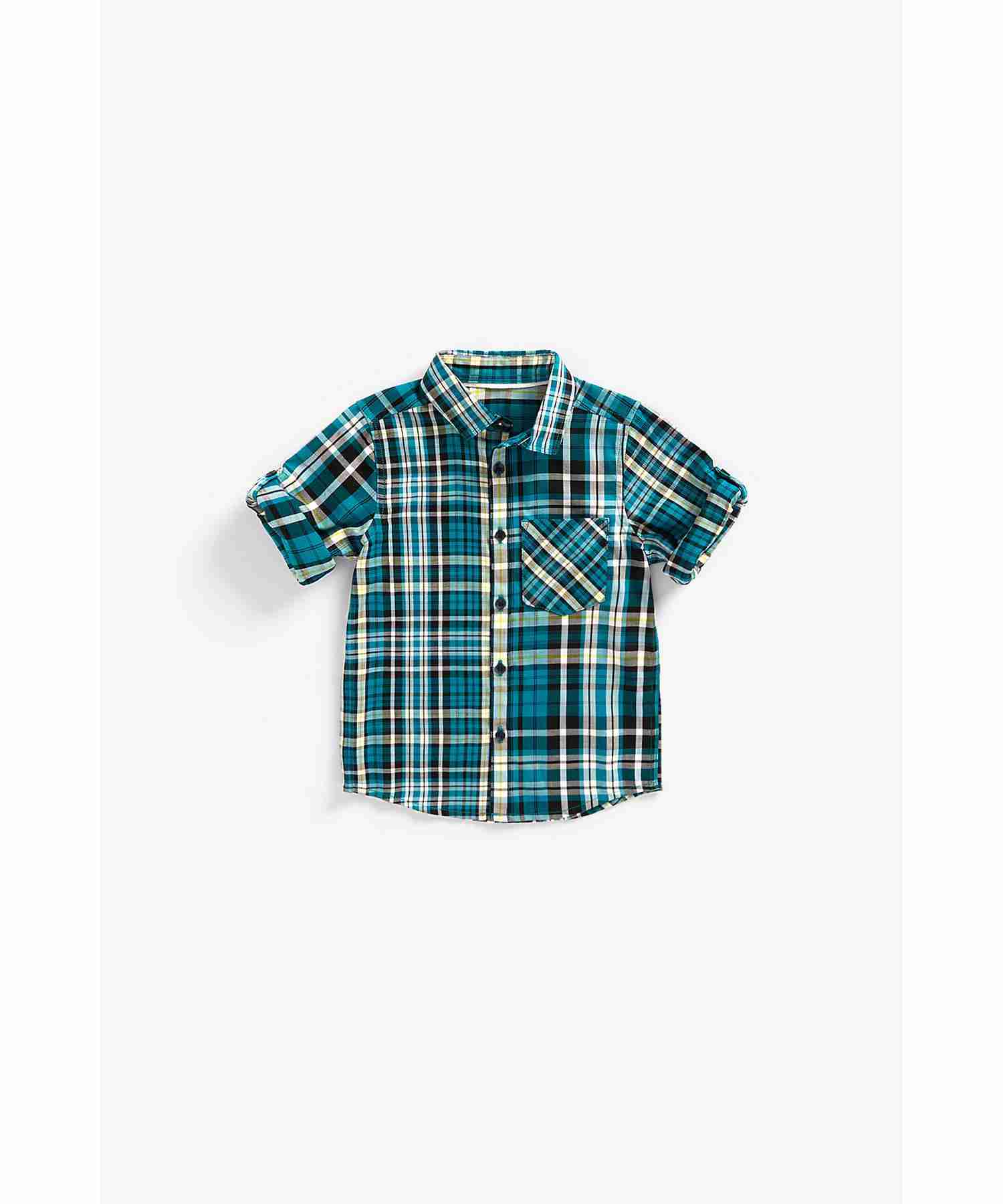 Mothercare Boys 100% Cotton Full Sleeves Shirt - Blue