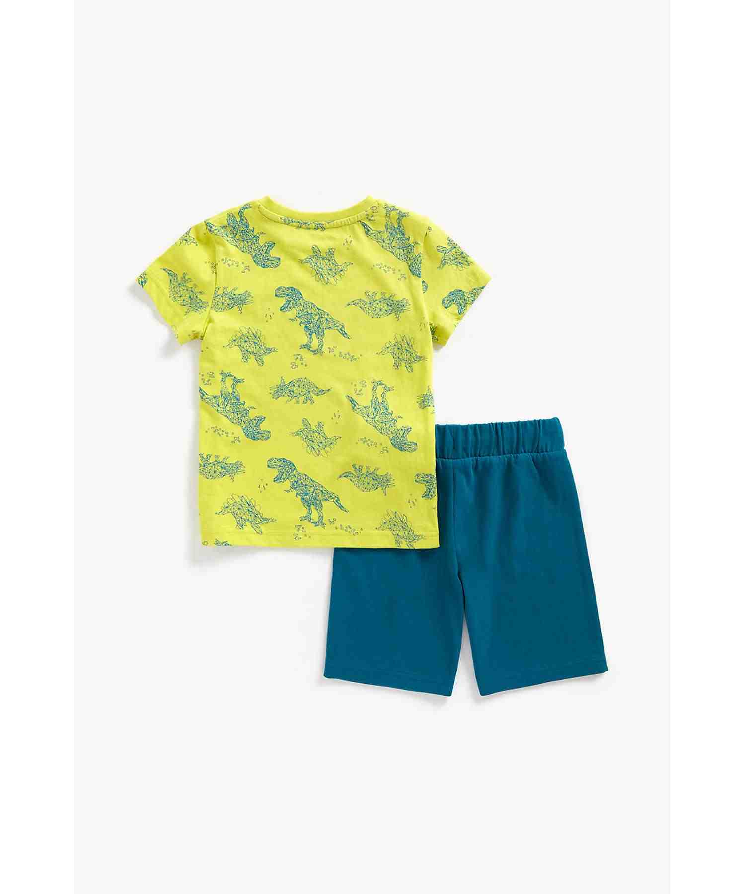 Mothercare Boys 100% Cotton Half Sleeves Shorts and T-Shirt - Multicolor