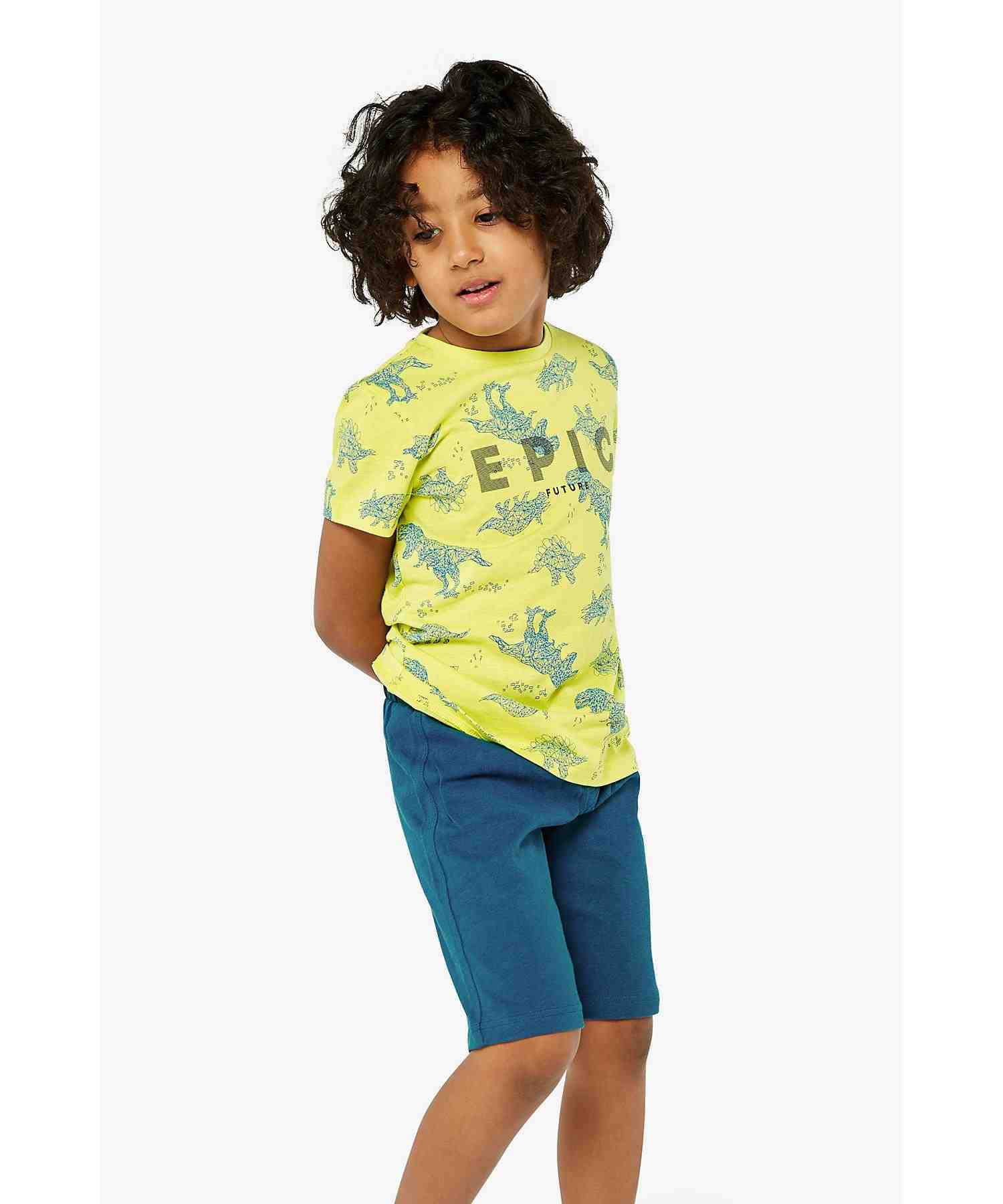 Mothercare Boys 100% Cotton Half Sleeves Shorts and T-Shirt - Multicolor
