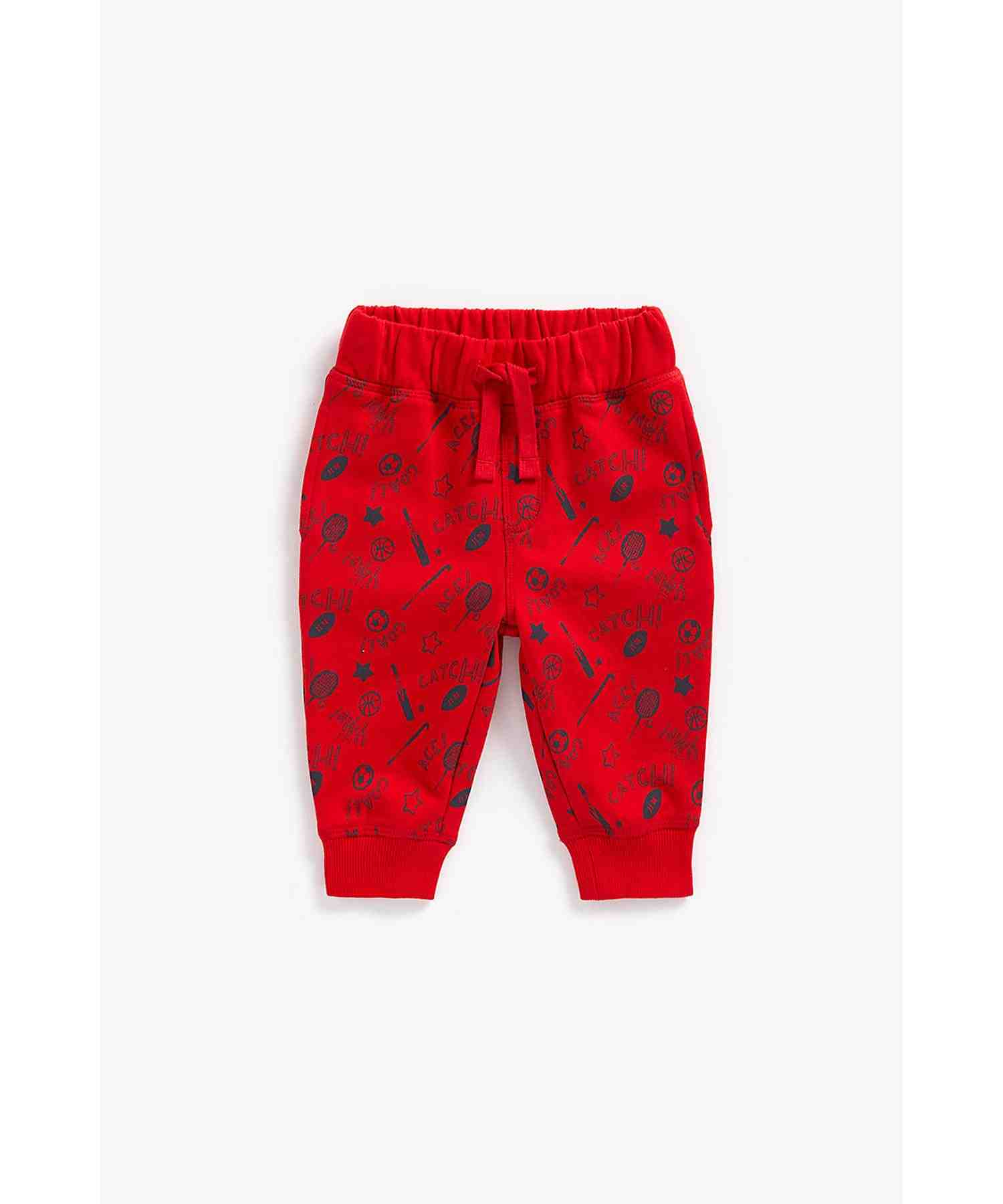 Mothercare Boys 100% Cotton Printed Jogger - Red