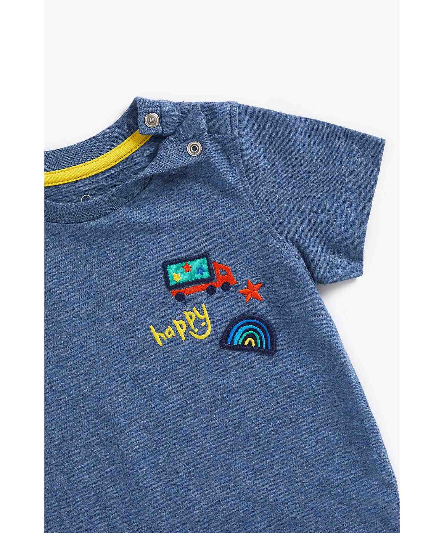 Mothercare Boys 100% Cotton Short Sleeves T-Shirt - Blue