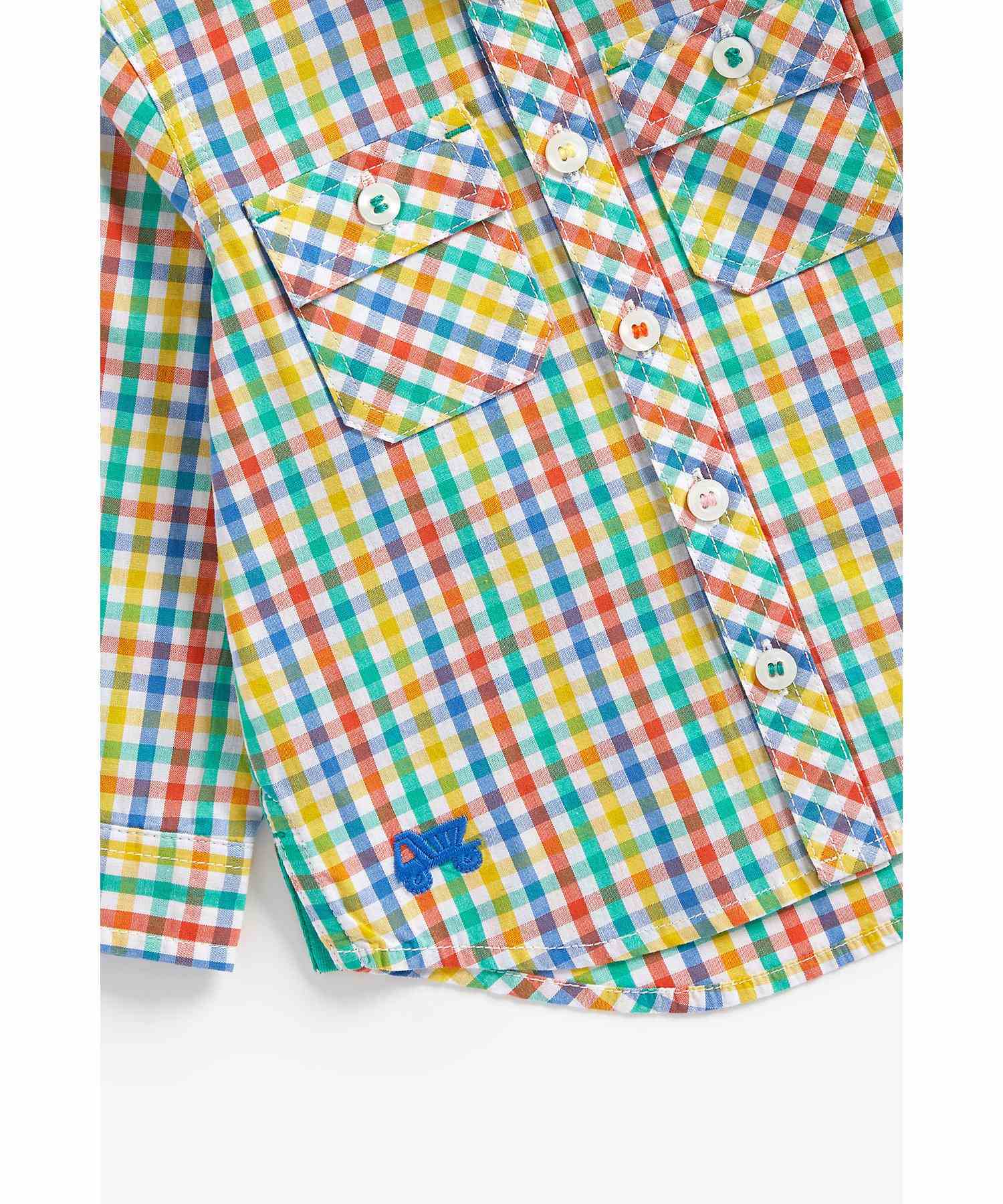 Mothercare Boys 100% Cotton Full Sleeves Shirt - Multicolor
