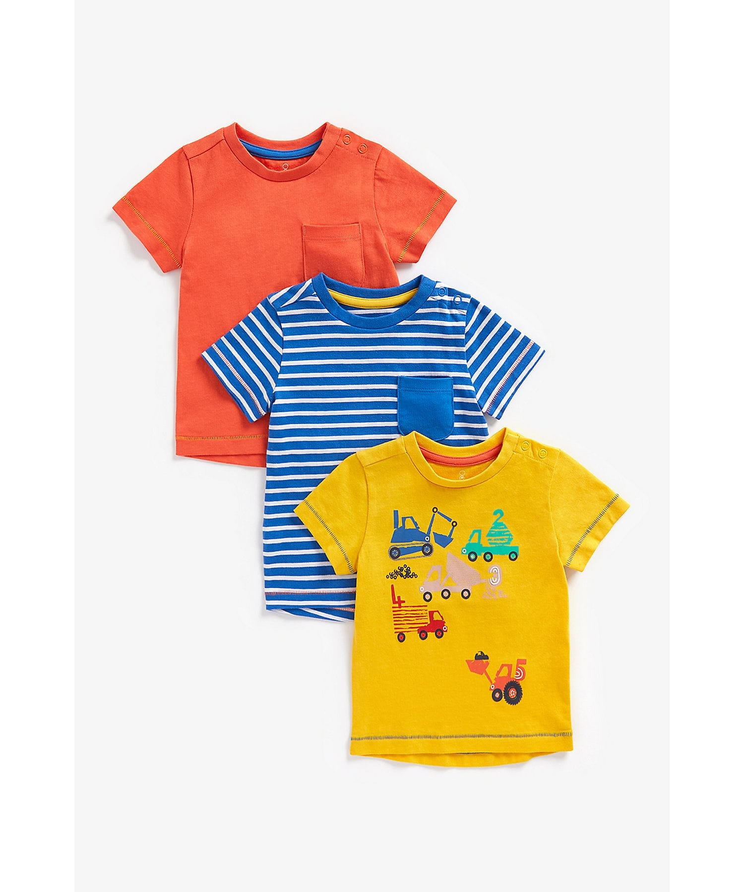 Mothercare | Boys Half Sleeves T-Shirts -Pack of 3-Multicolor 0