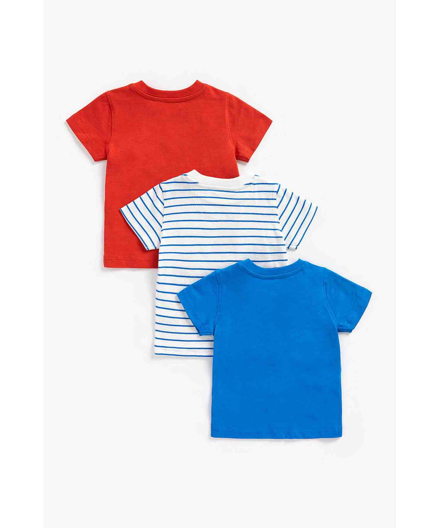 Mothercare Boys 100% Cotton Short Sleeves T-Shirts - Pack of 3 - Multicolor