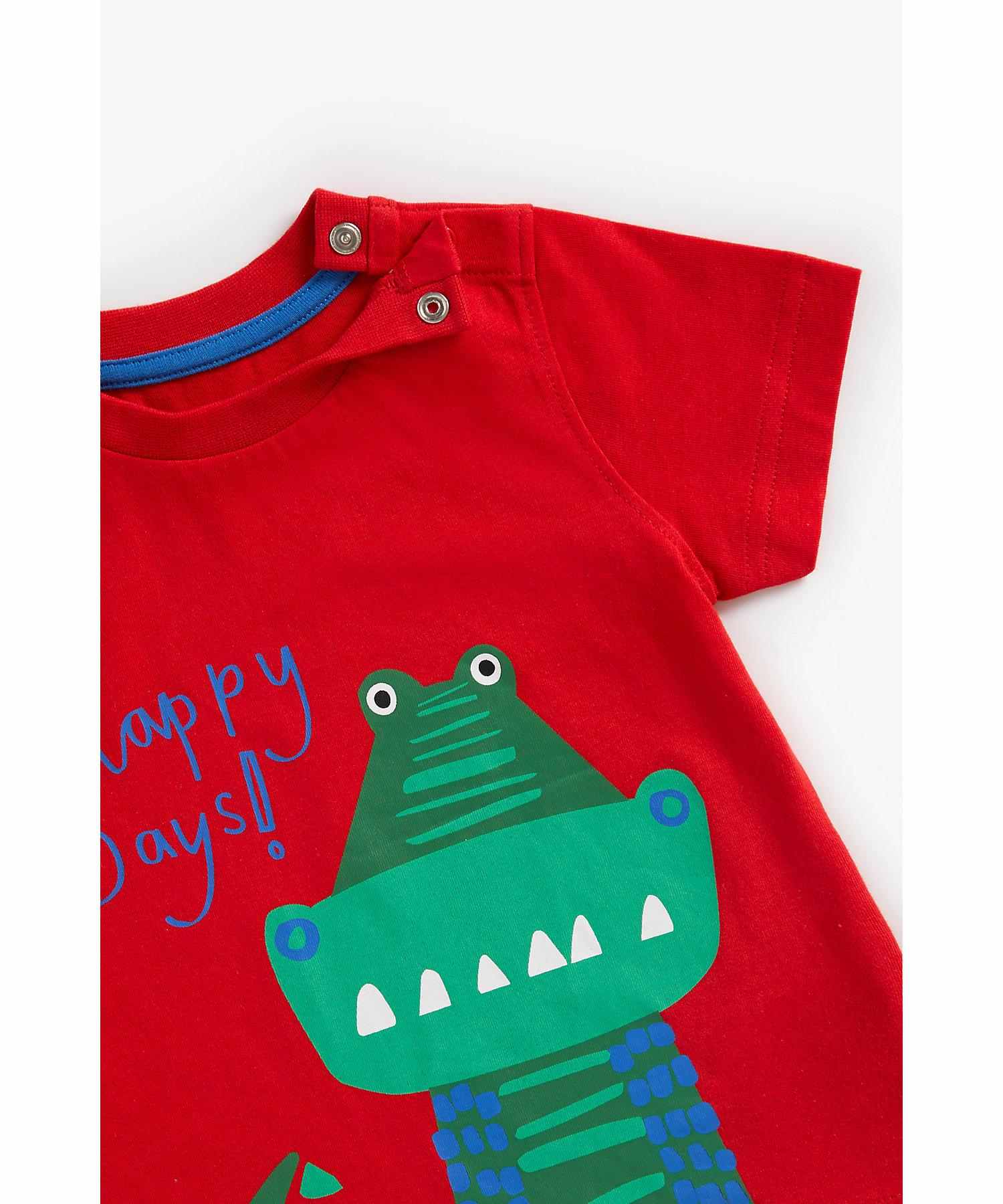 Mothercare Boys 100% Cotton Short Sleeves T-Shirt - Red
