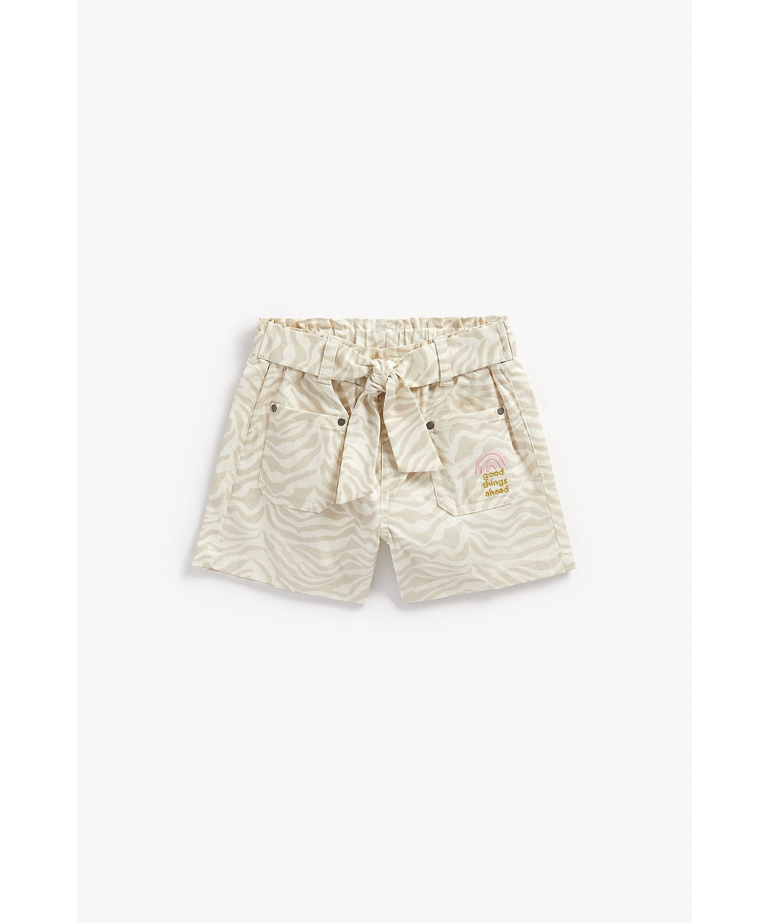 Mothercare | Girls Shorts Striped-Cream 0
