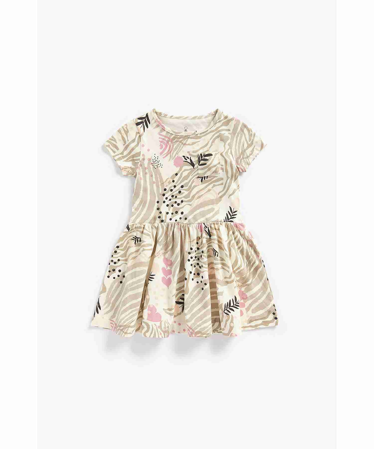 Mothercare Girls Short Sleeves Dress - Cream