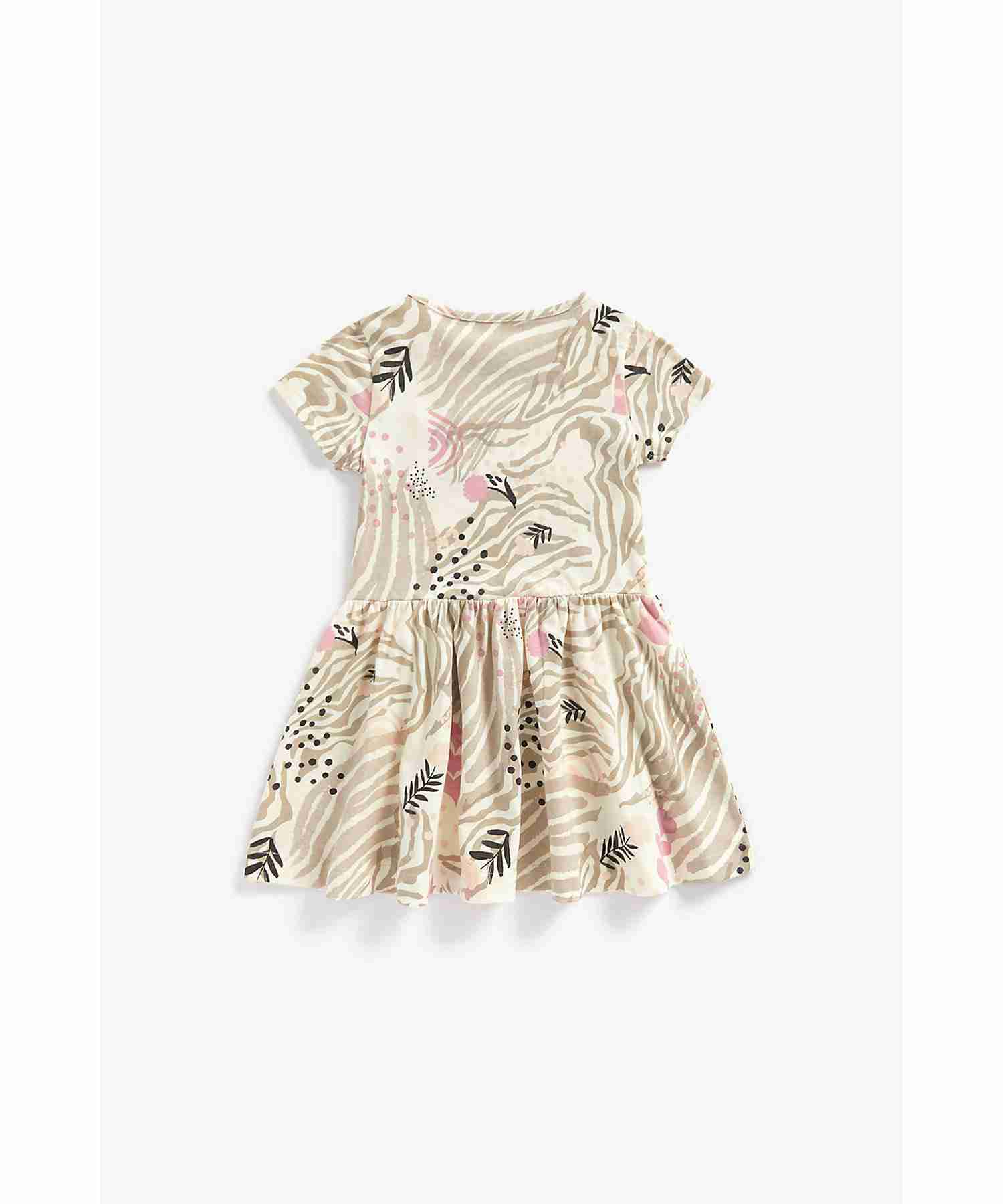 Mothercare Girls Short Sleeves Dress - Cream