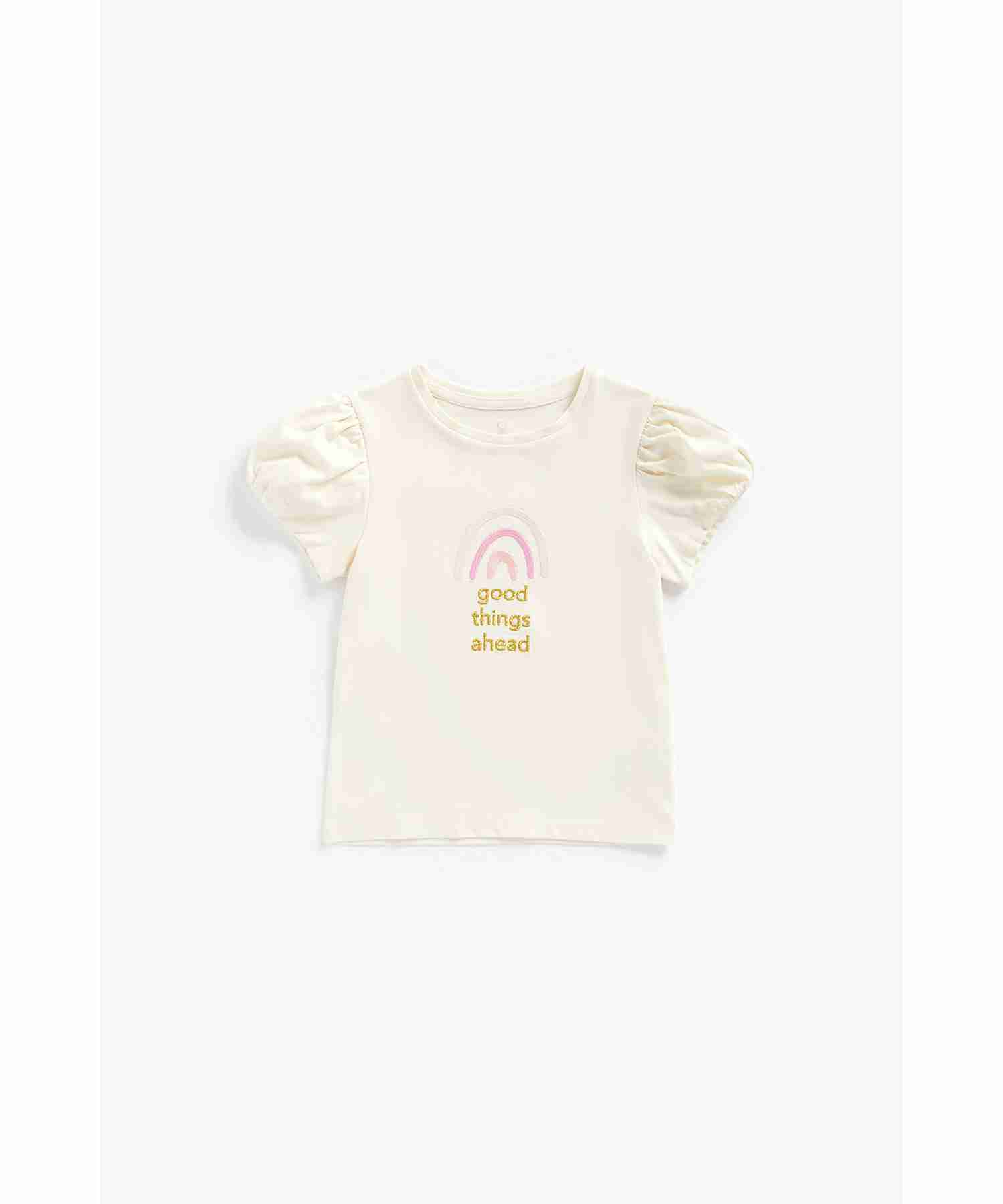 Mothercare Girls 100% Cotton Short Sleeves Shorts and T-Shirt - Multicolor