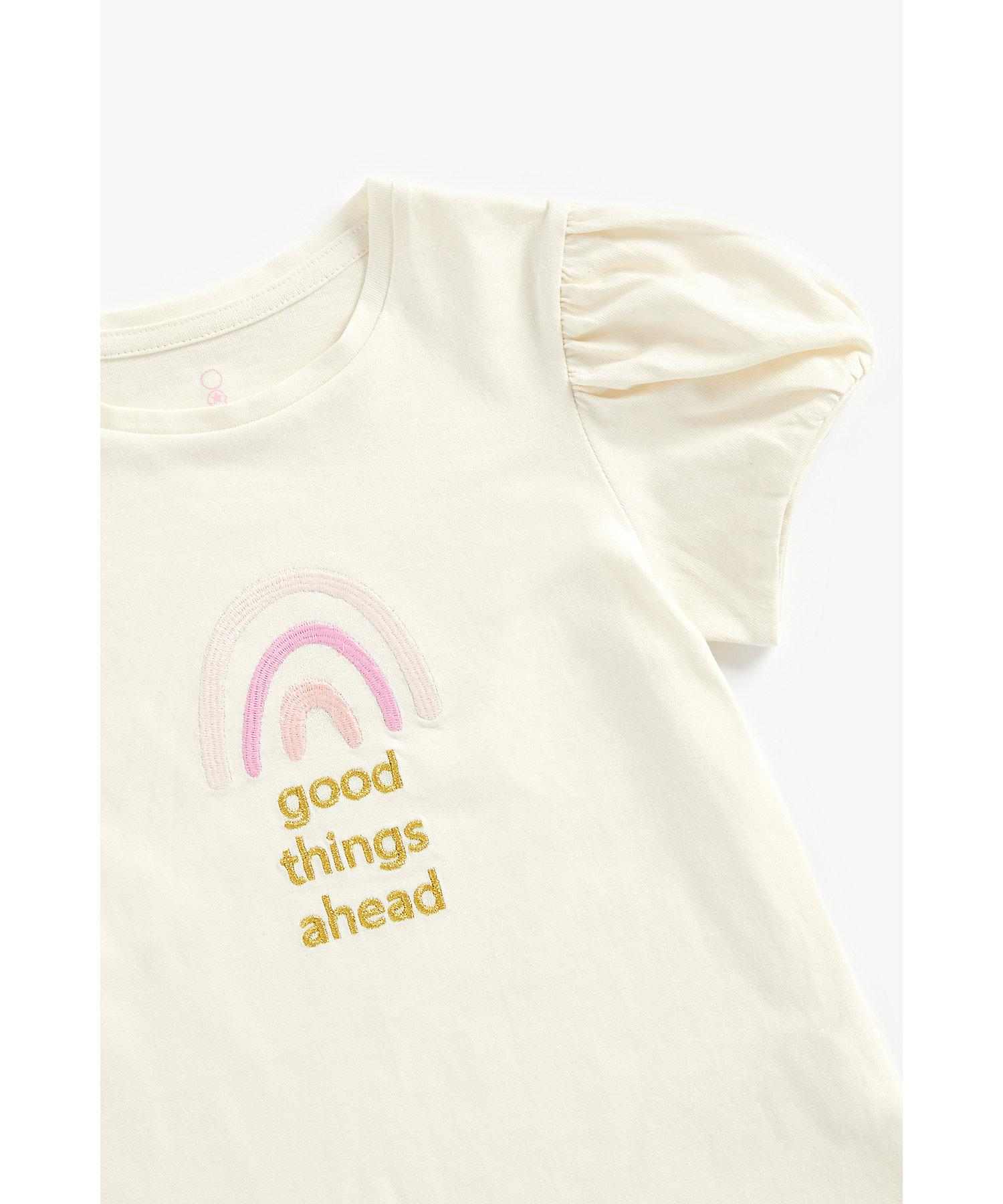 Mothercare Girls 100% Cotton Short Sleeves Shorts and T-Shirt - Multicolor