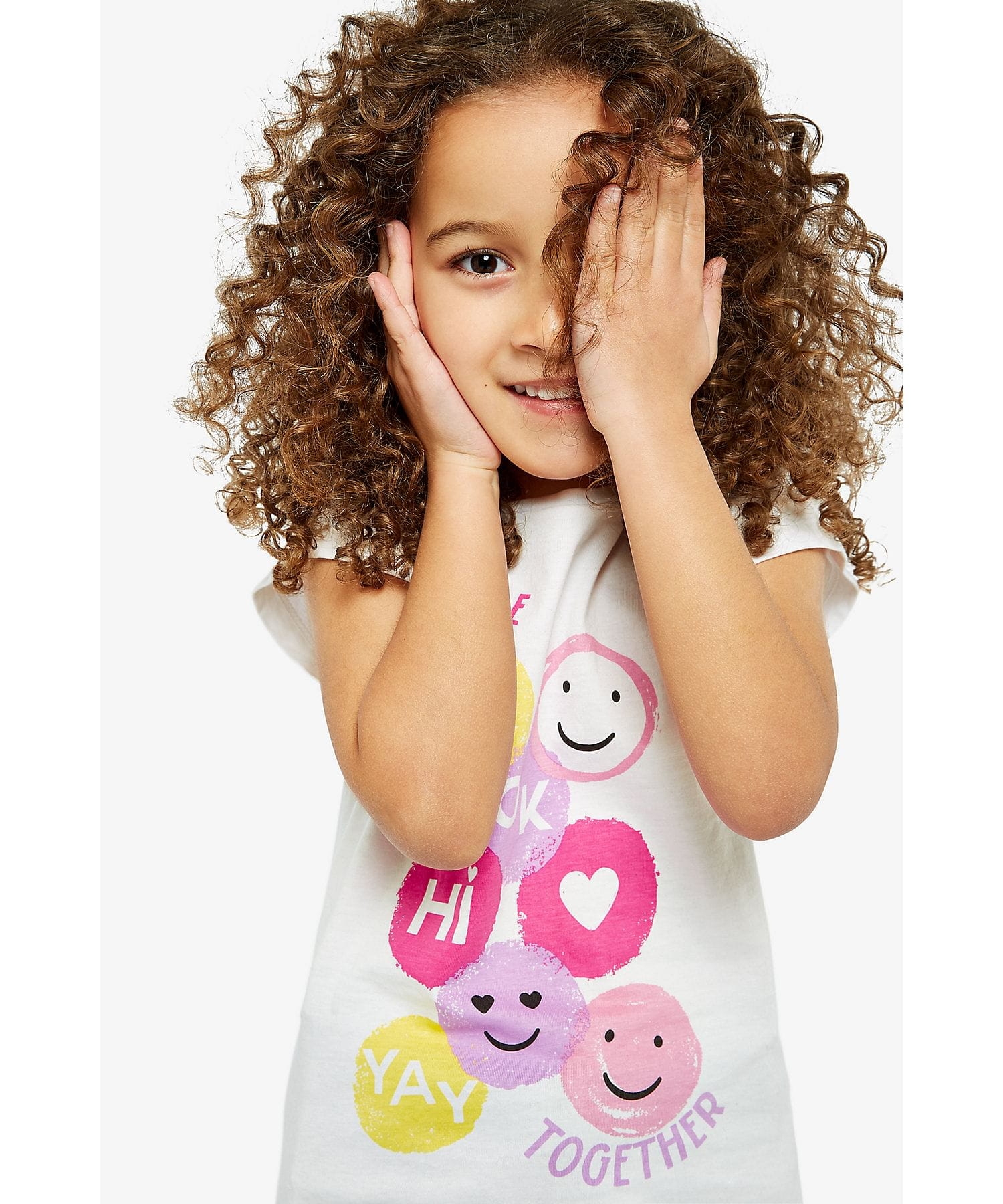Mothercare | Girls Half Sleeves Tops Cute Emoji-Pink 0