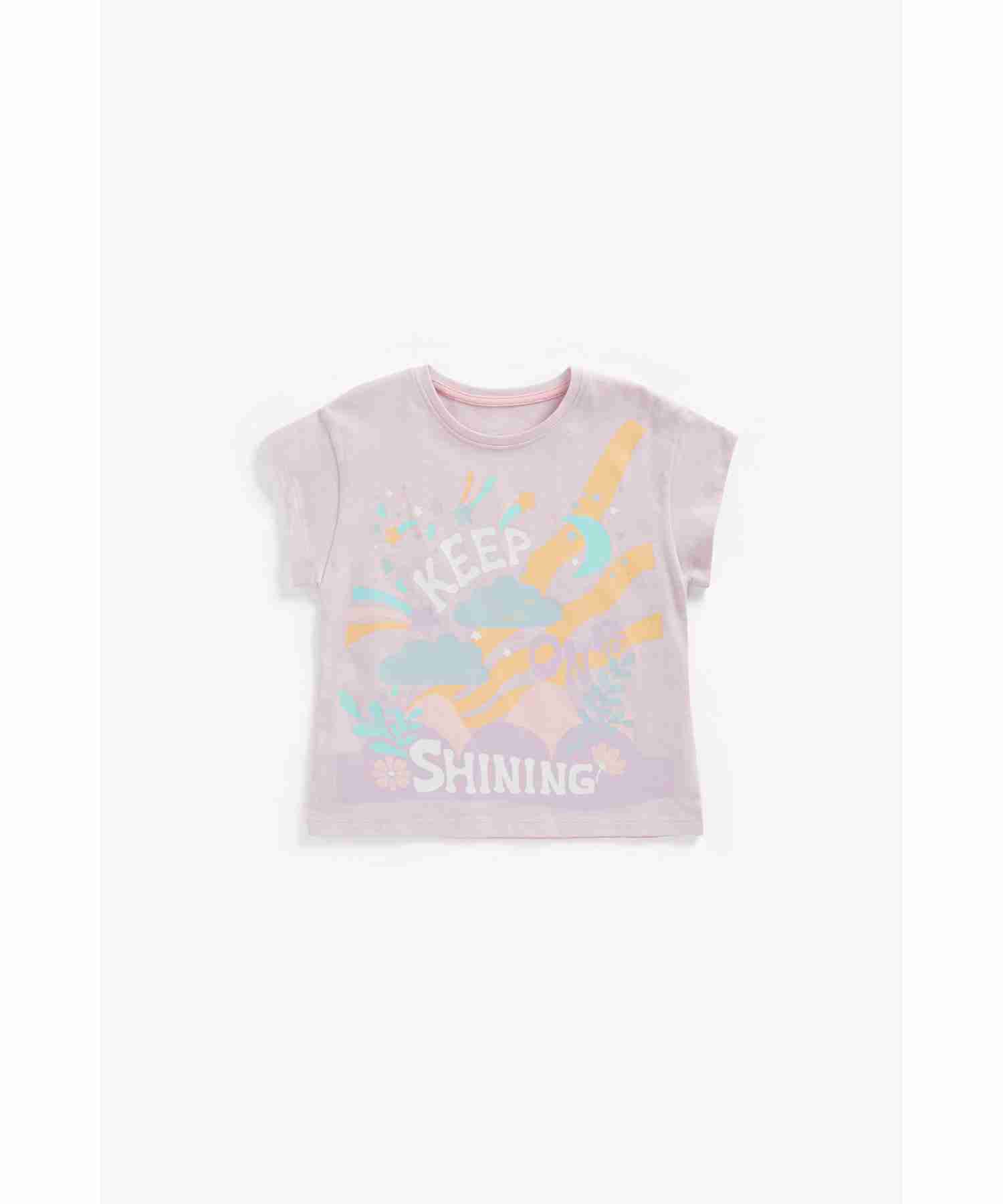 Mothercare Girls Half Sleeves Top- Purple