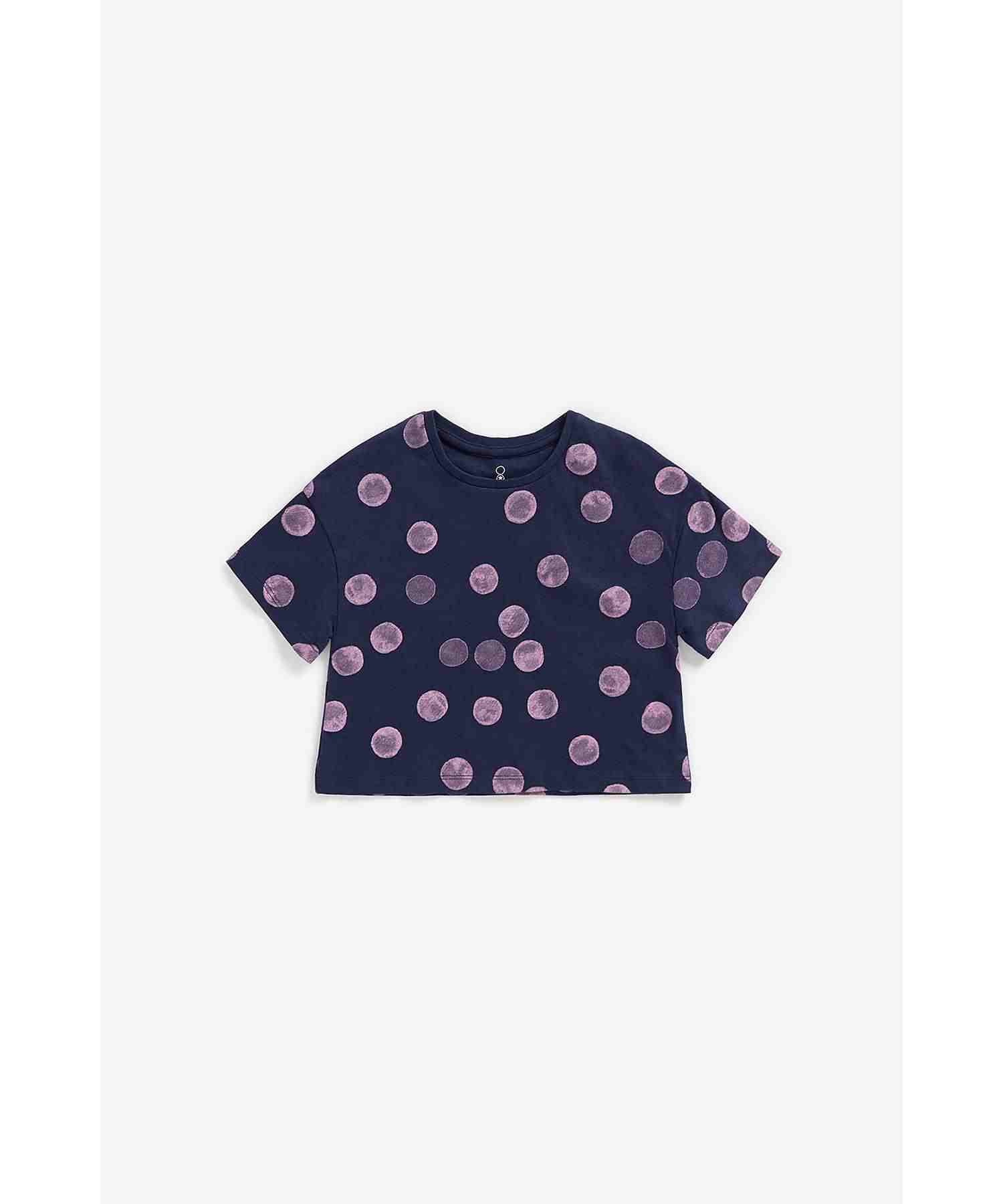 Mothercare Girls 100% Cotton Short Sleeves Top- Multicolor