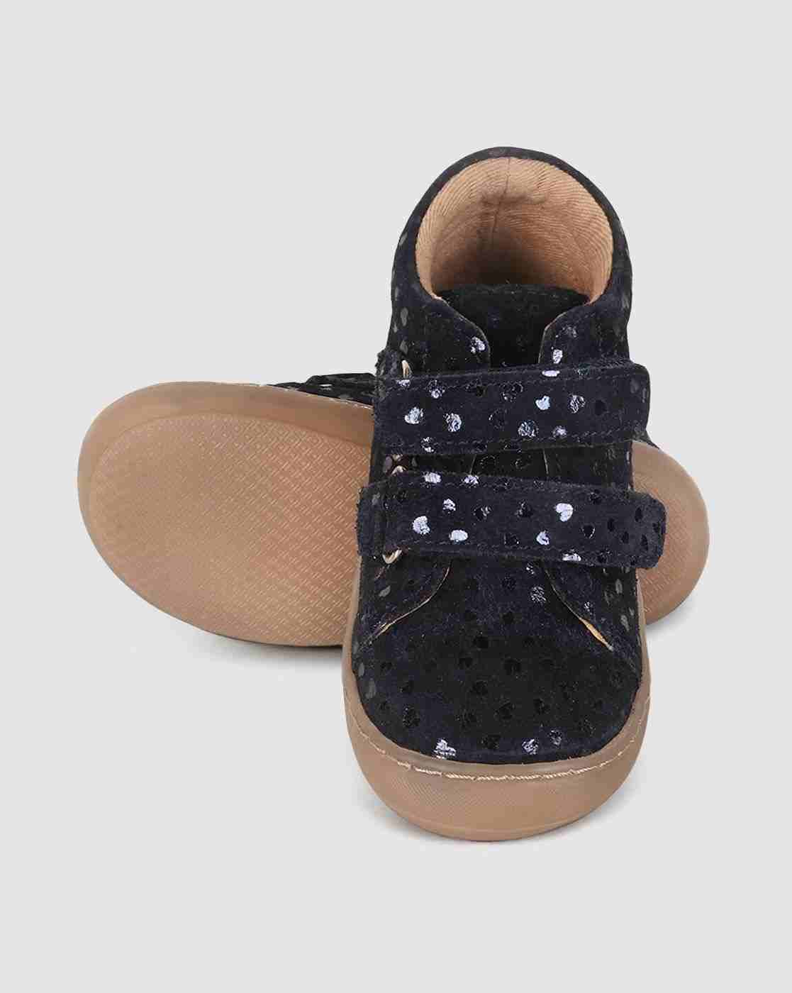 Girls First Walker Shoes Heart Design Navy