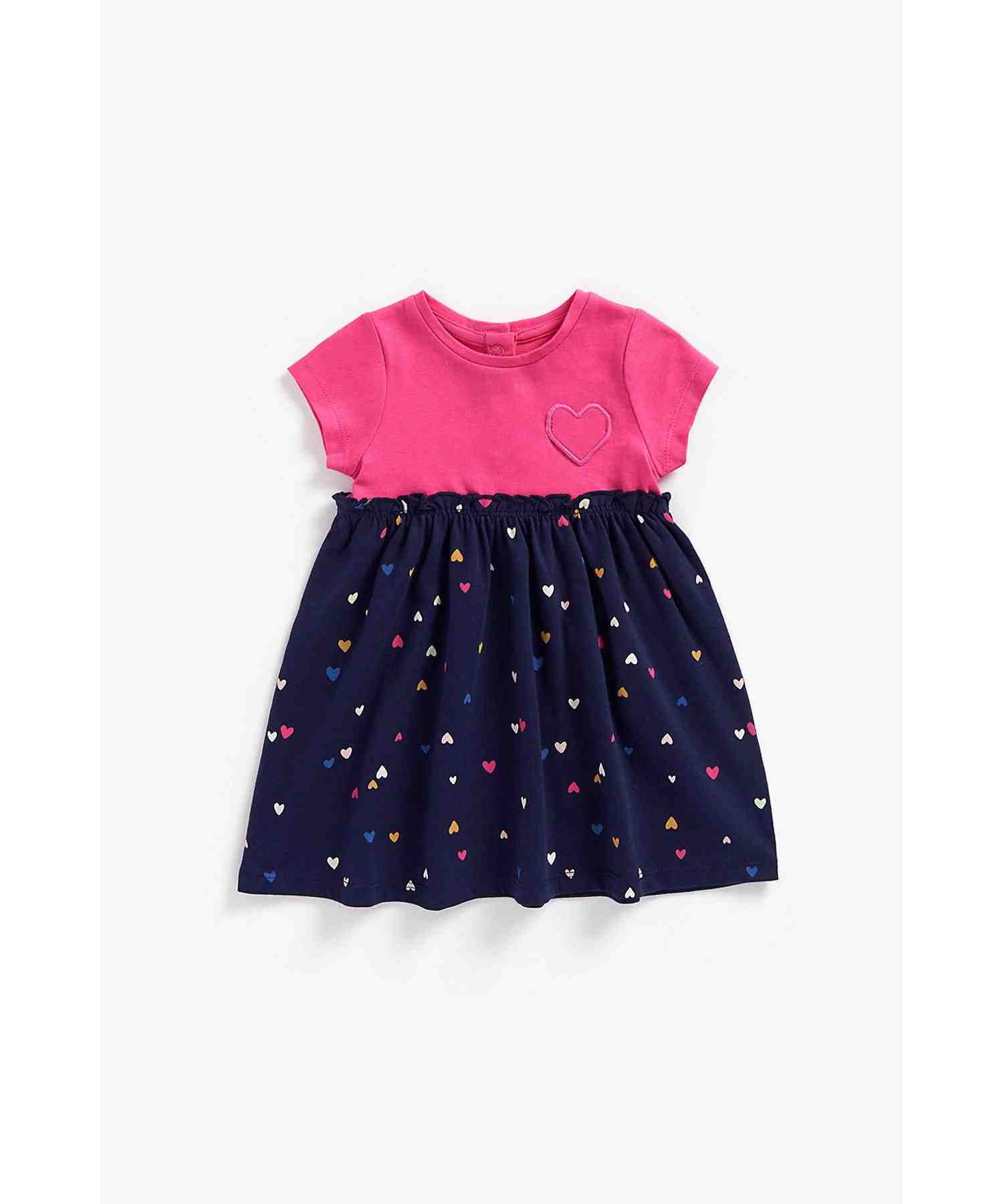Mothercare Girls Short Sleeves Dress - Pink