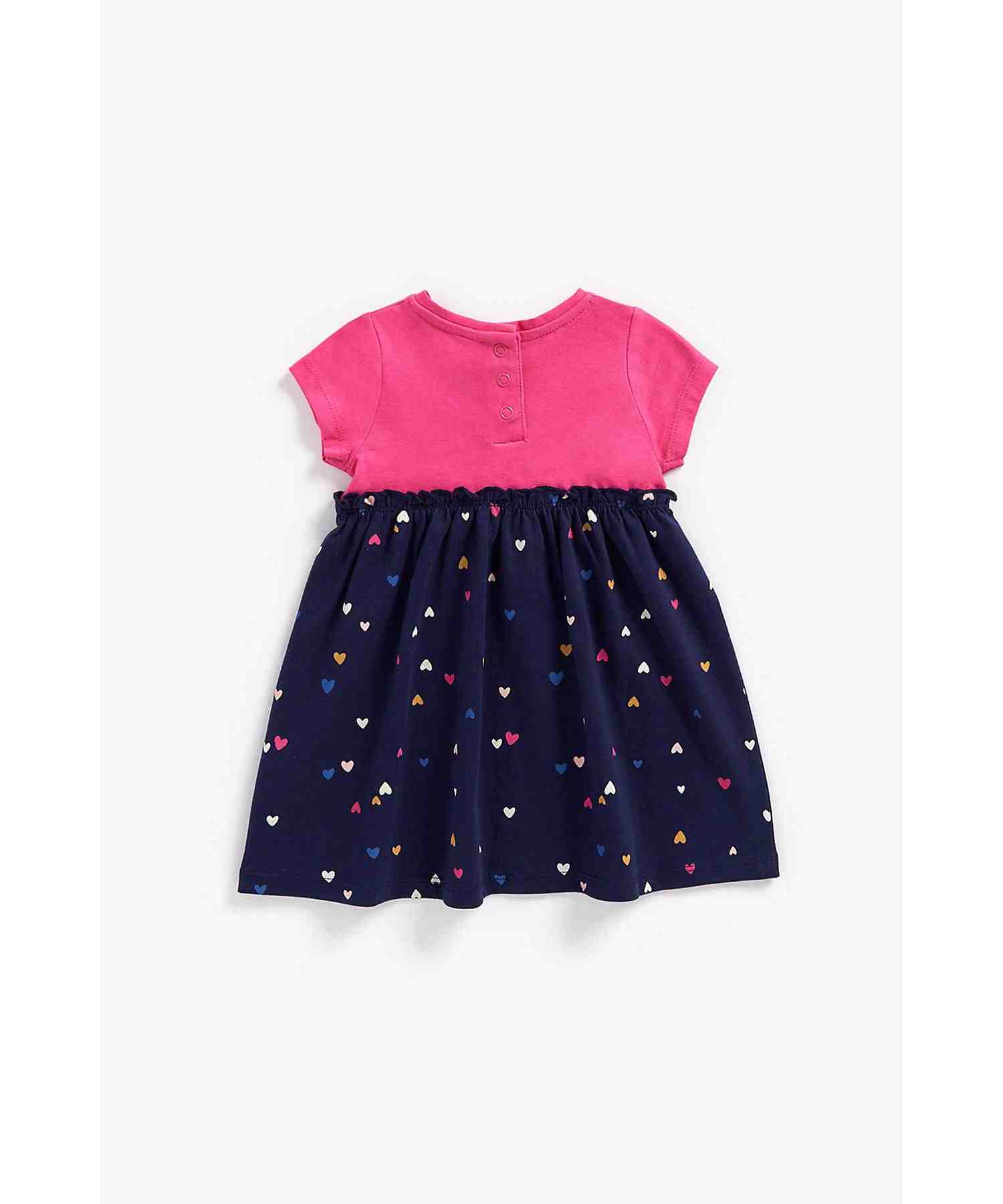 Mothercare Girls Short Sleeves Dress - Pink