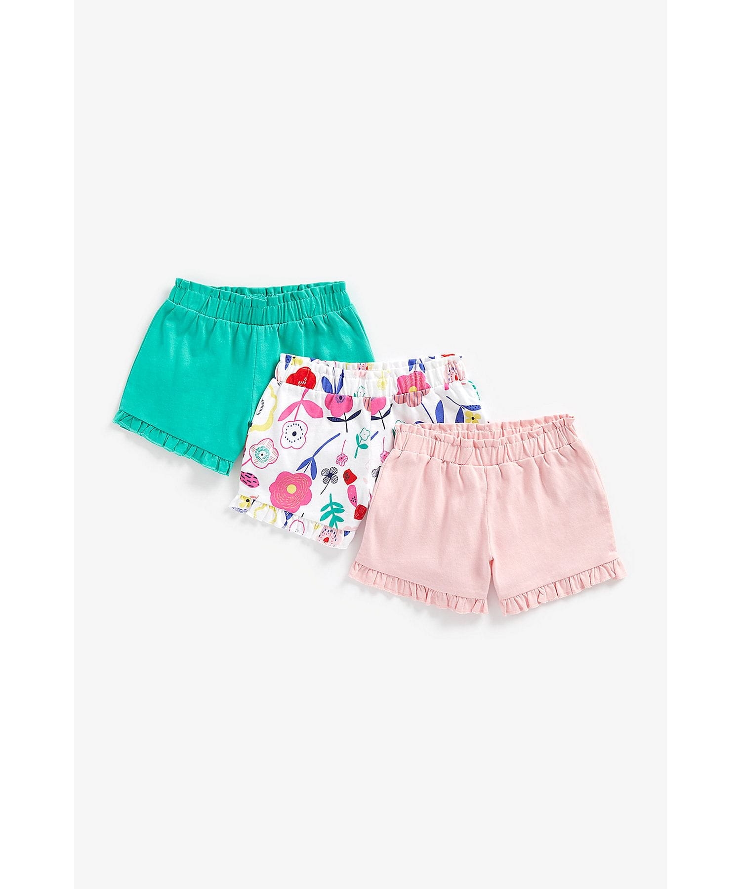 Mothercare | Girls Shorts -Pack of 3-Multicolor 0