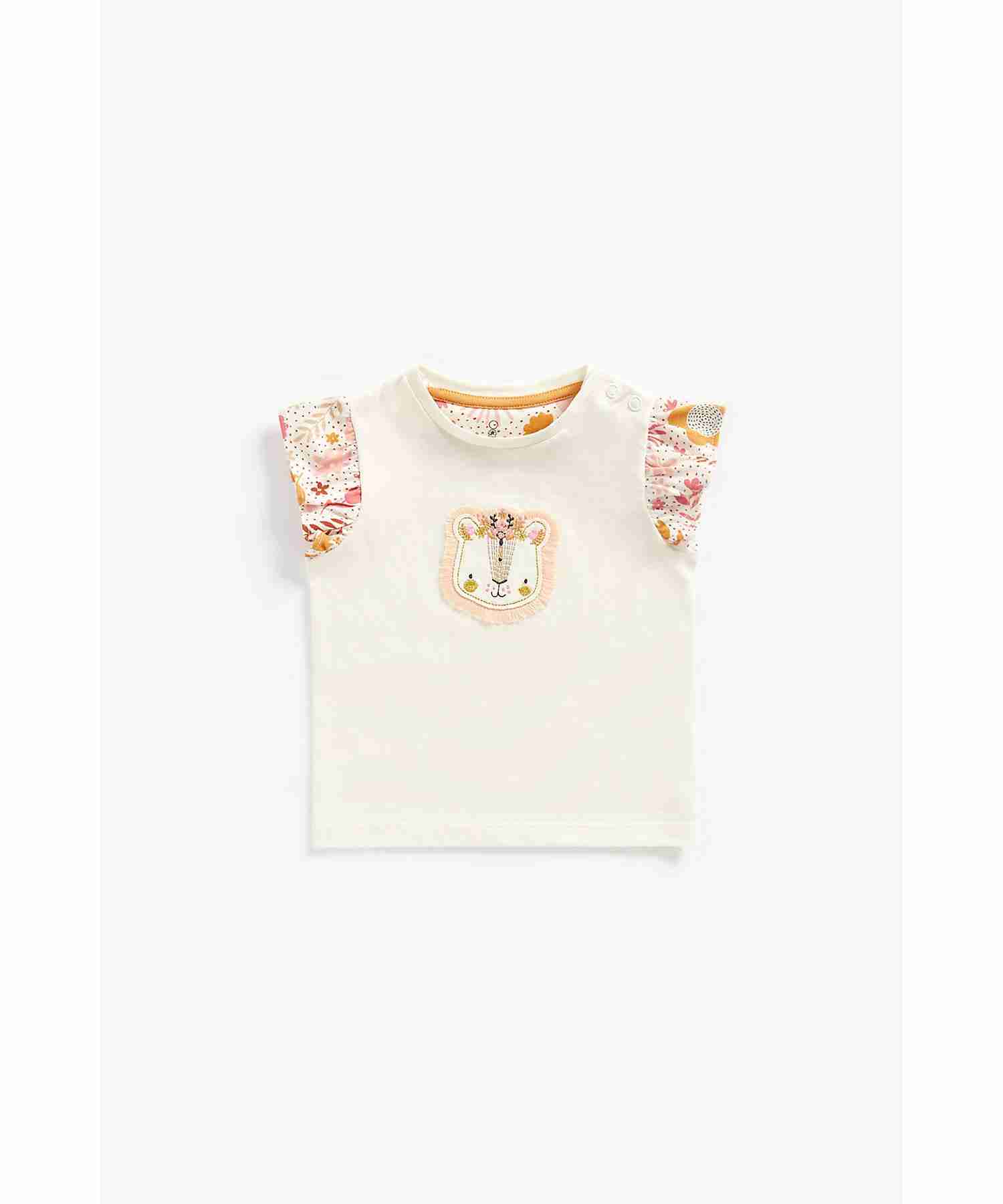 Mothercare Girls Half Sleeves Top- Cream