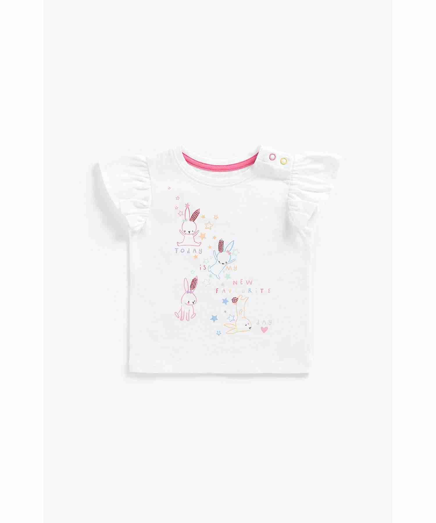 Mothercare Girls Half Sleeves Top- White
