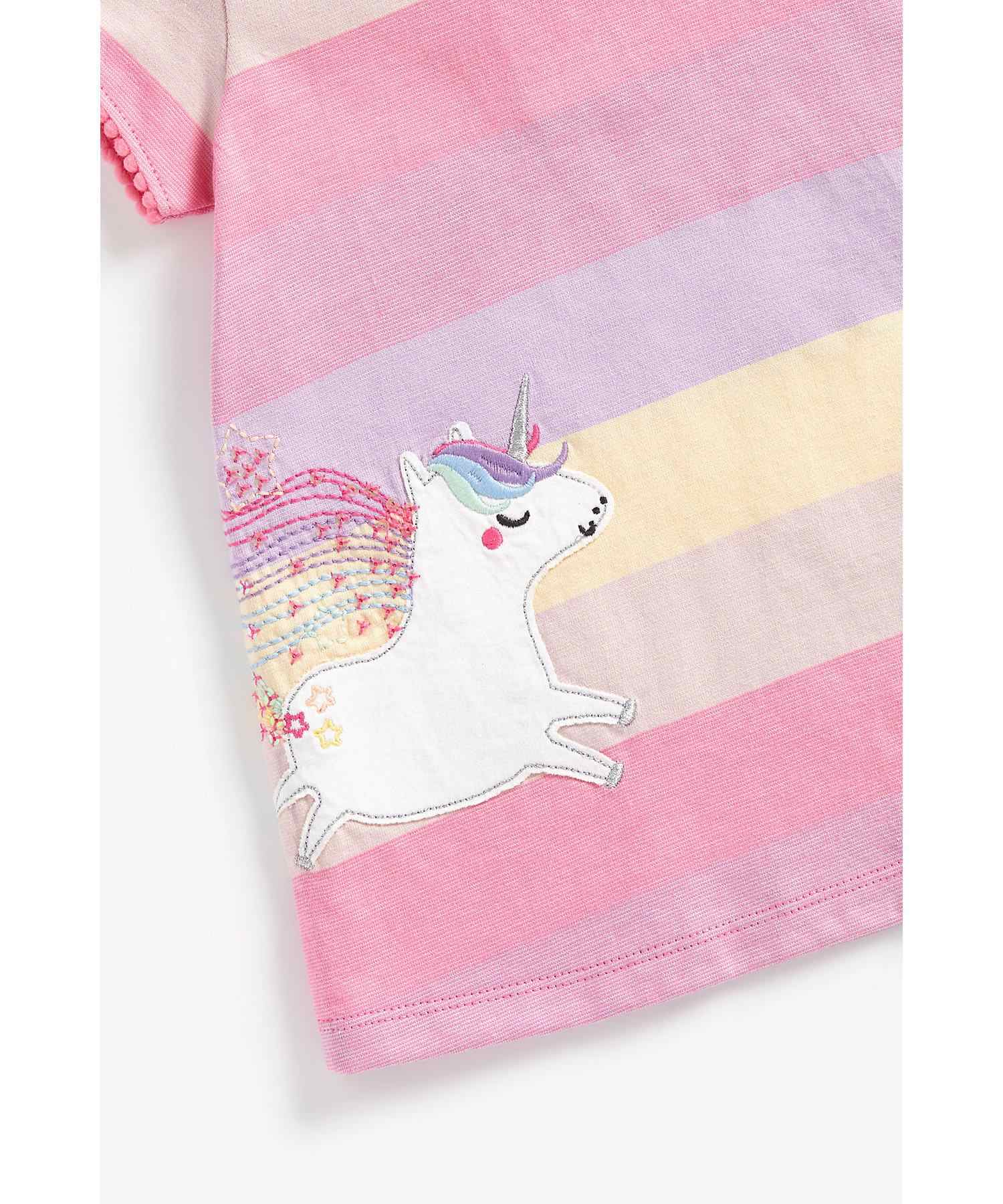 Mothercare Girls Short Sleeves Dress - Multicolor