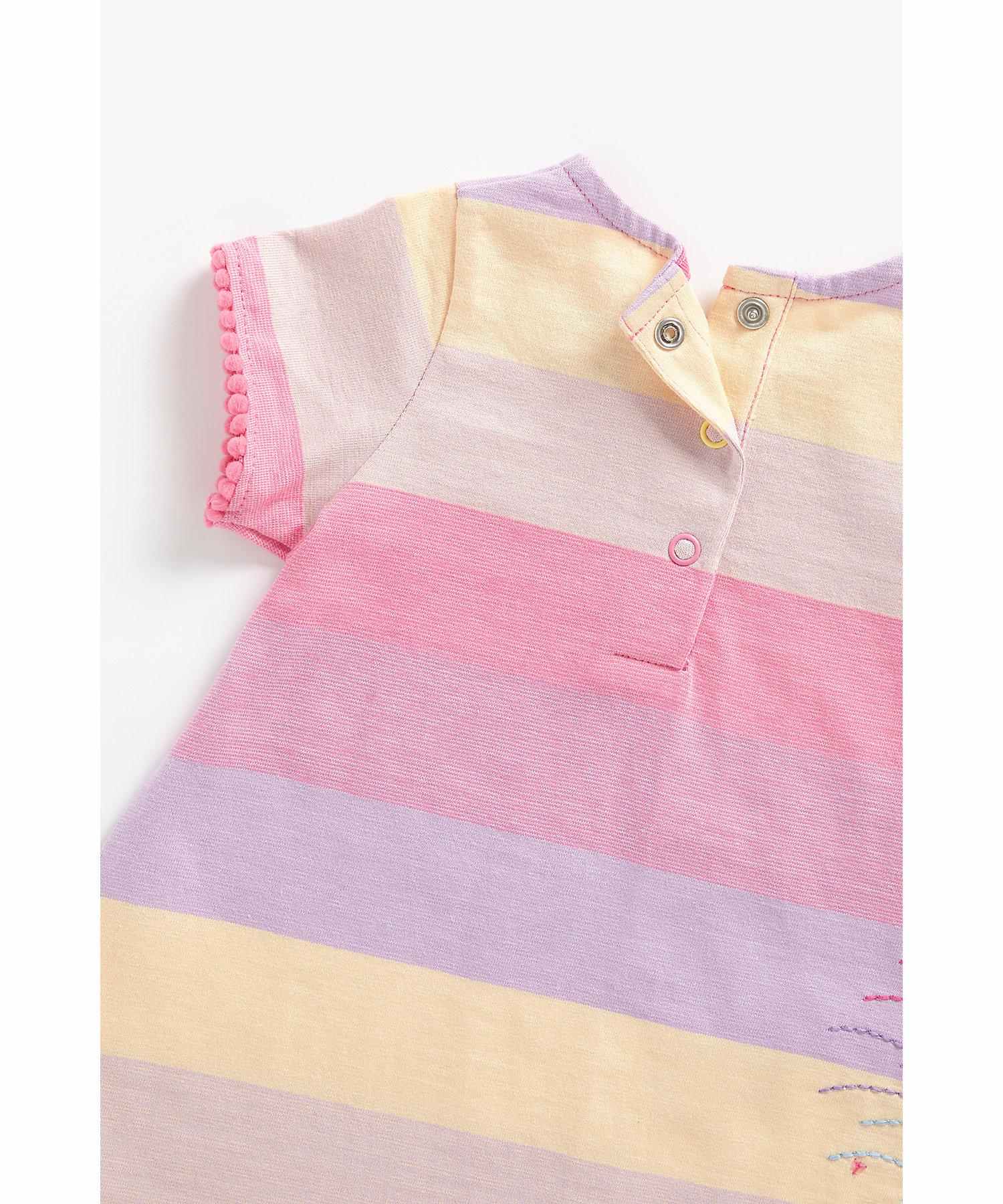 Mothercare Girls Short Sleeves Dress - Multicolor