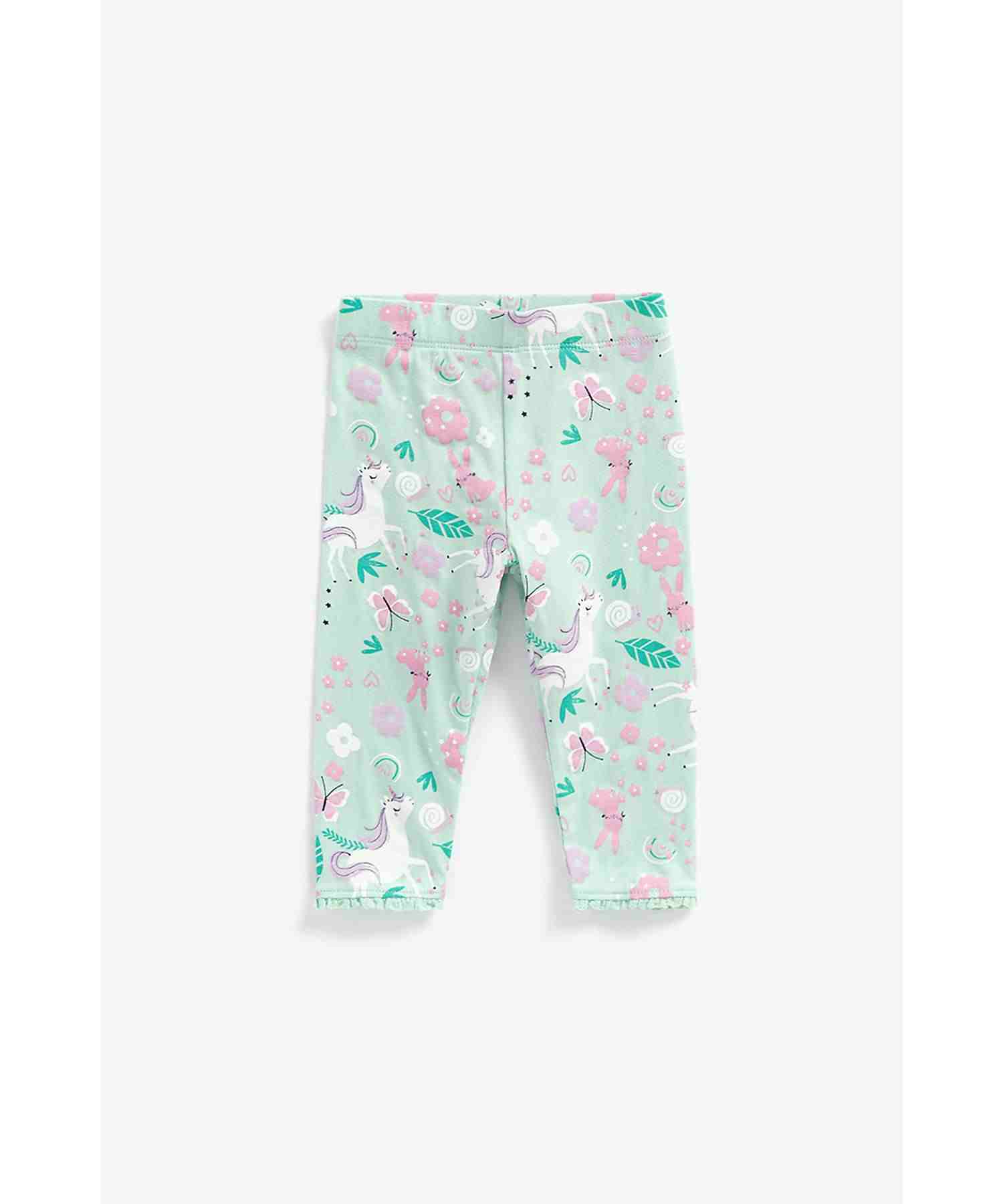 Mothercare Girls stretchy Waistband Leggings - Blue