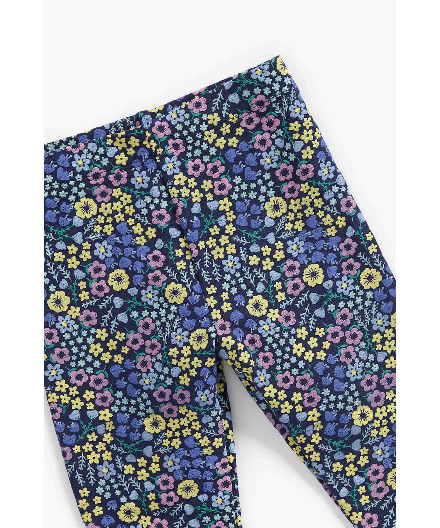 Mothercare Girls stretchy Waistband Leggings - Blue