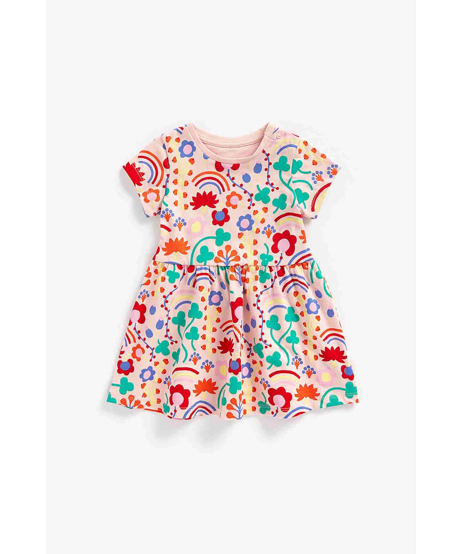 Mothercare Girls Short Sleeves Dress - Pink