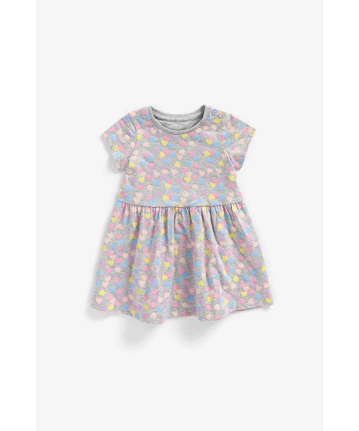 Mothercare Girls Short Sleeves Dress - Grey