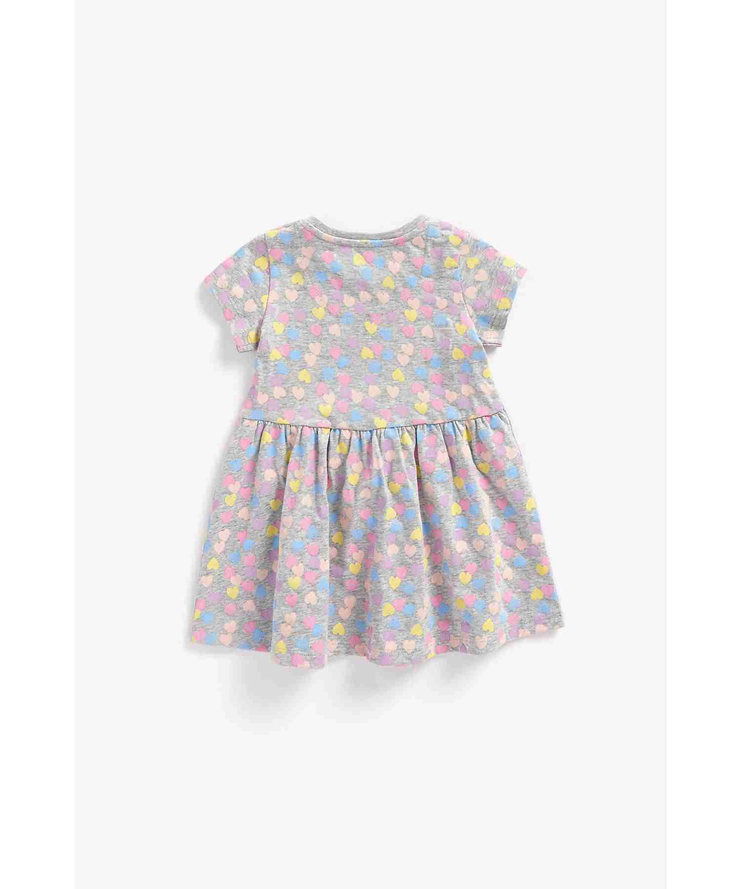 Mothercare Girls Short Sleeves Dress - Grey