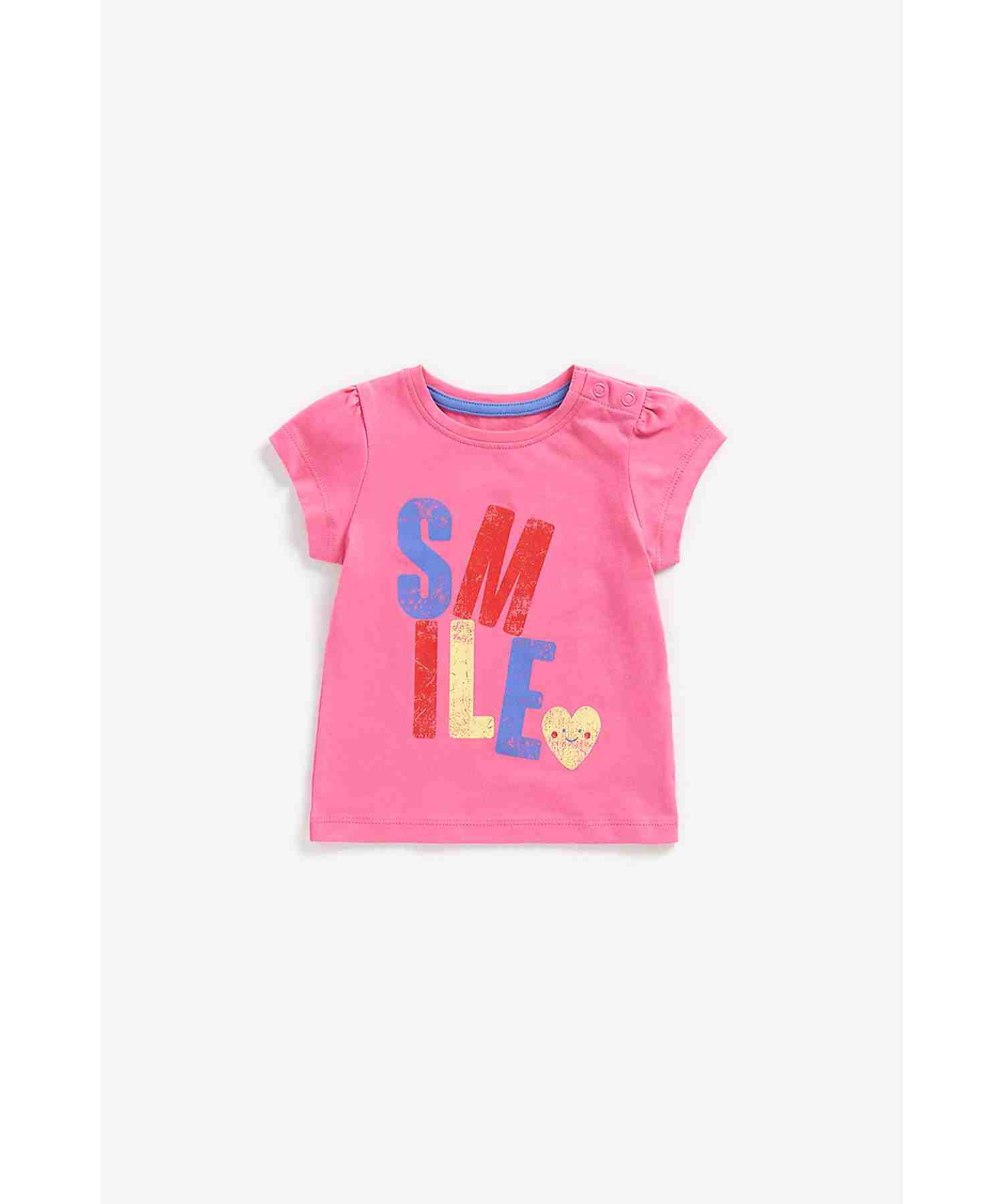Mothercare Girls Short Sleeves Top- Pink