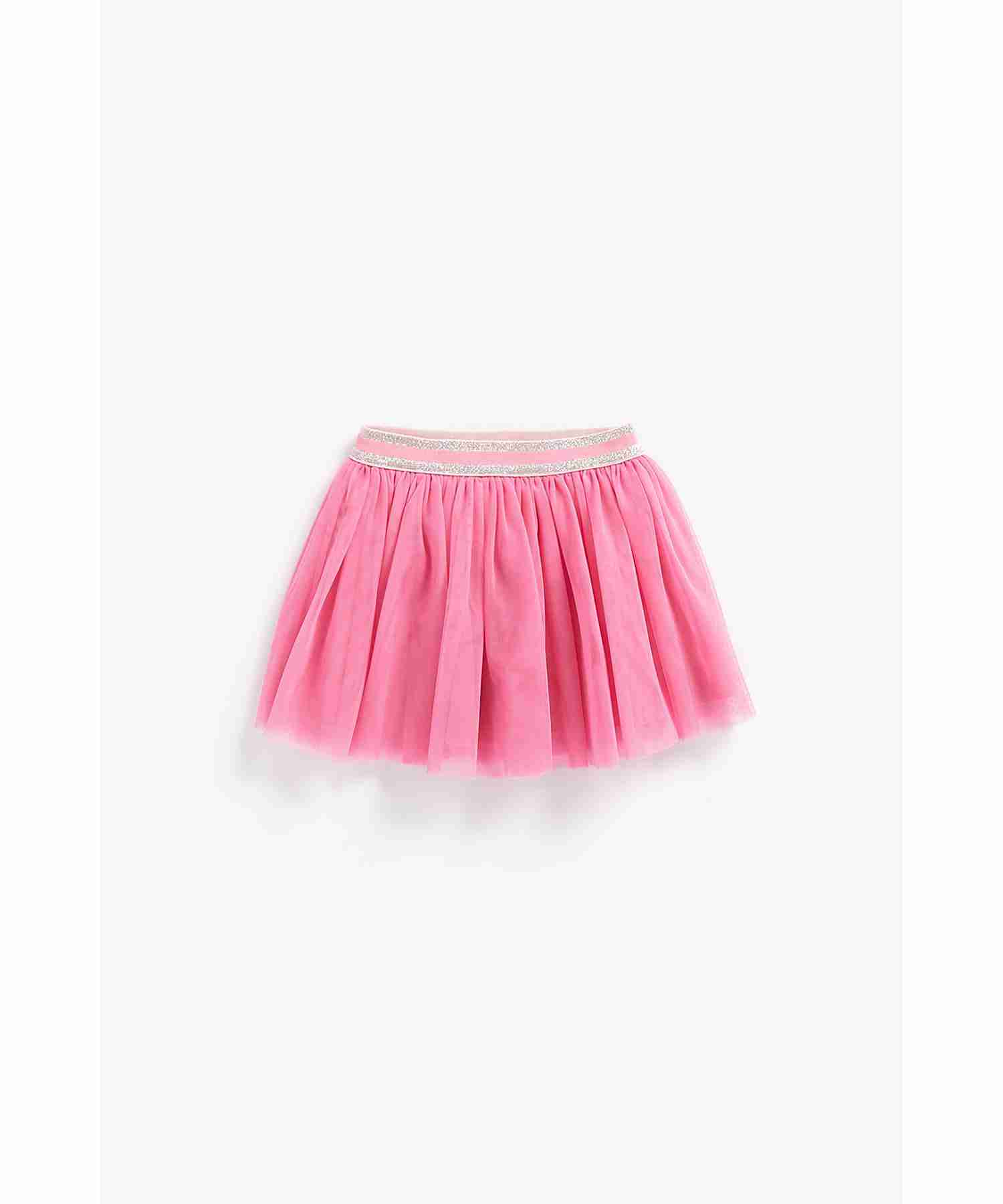 Mothercare Girls Elasticated Waistband Skirt - Pink