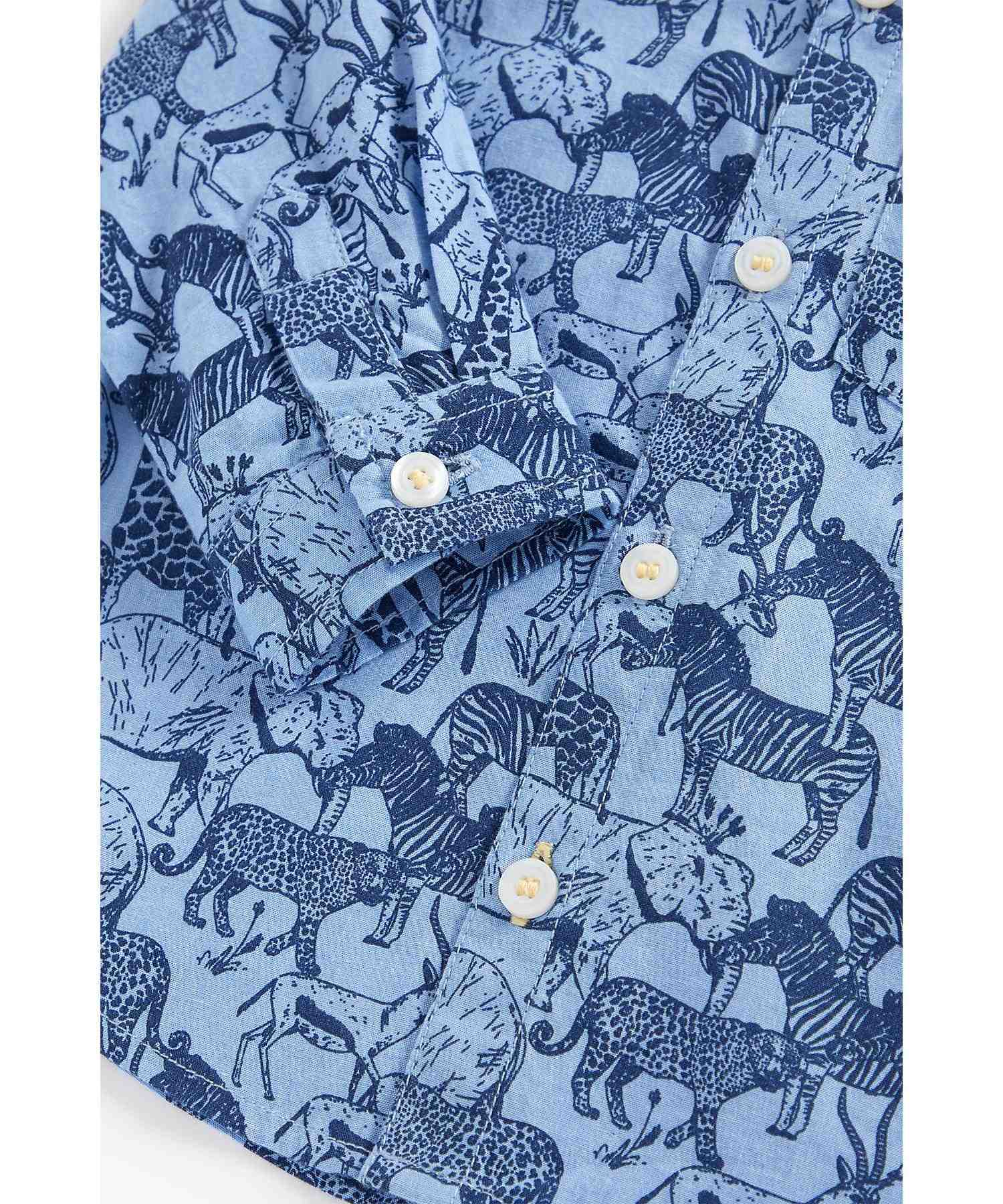 Mothercare Boys 100% Cotton Full Sleeves Shirt - Blue