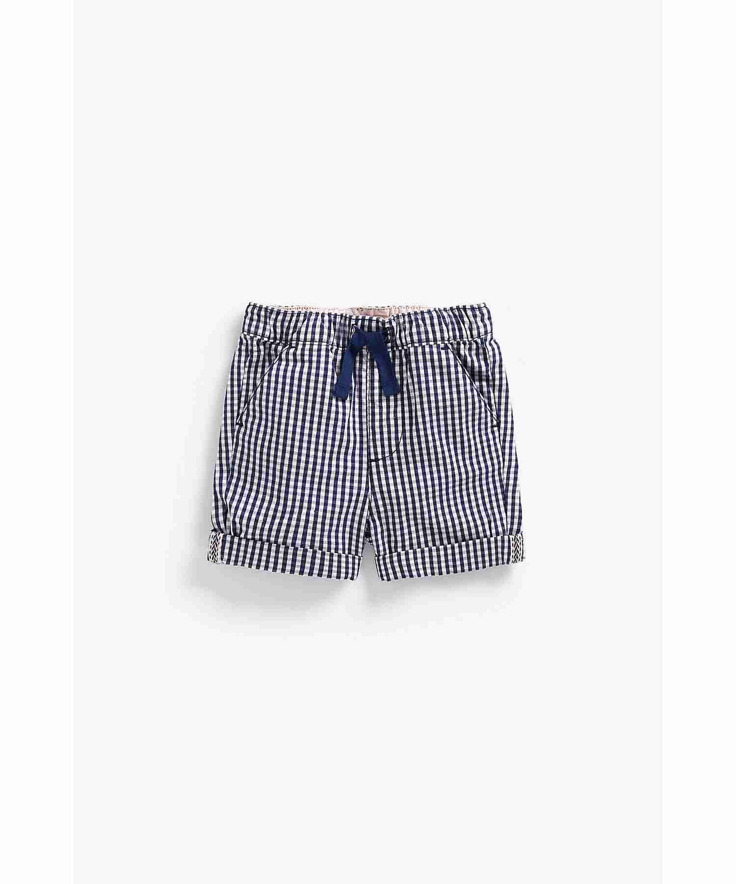Mothercare Boys 100% Cotton Elasticated Shorts - Navy