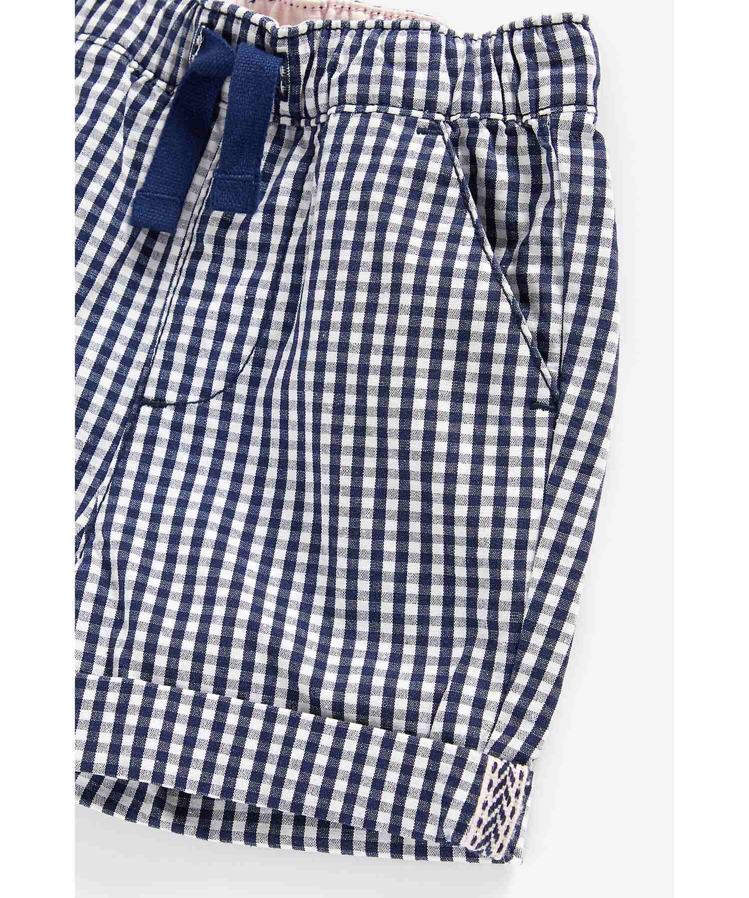Mothercare Boys 100% Cotton Elasticated Shorts - Navy