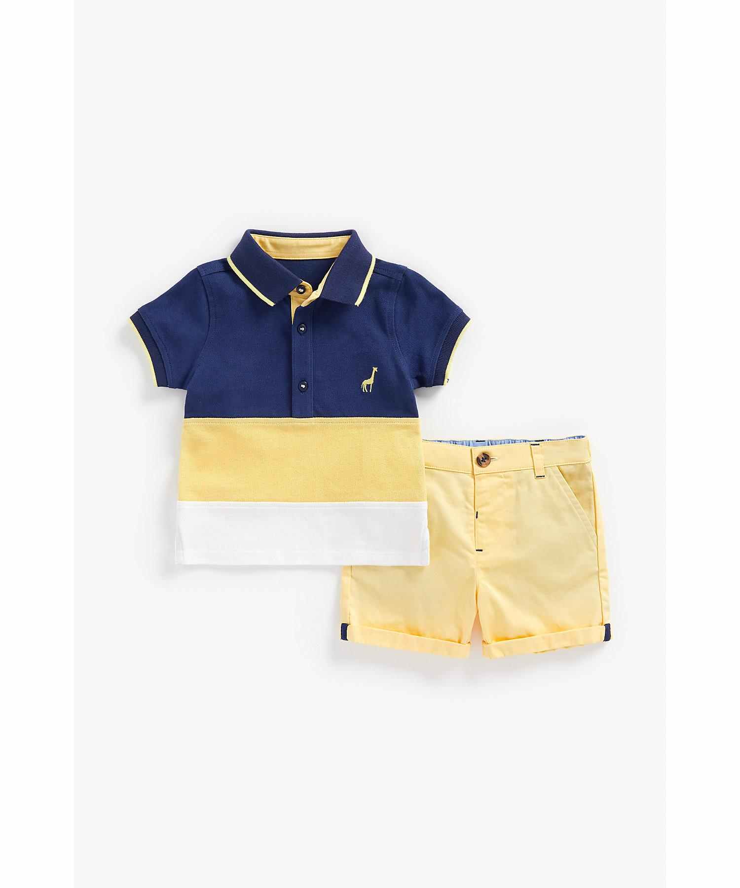 Mothercare Boys 100% Cotton Short Sleeves Shorts and T-Shirt - Multicolor