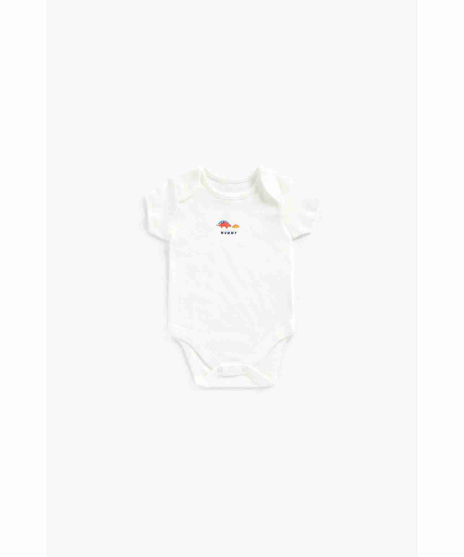Mothercare Boys 100% Cotton Half Sleeves Bodysuit - Pack of 5 - Blue