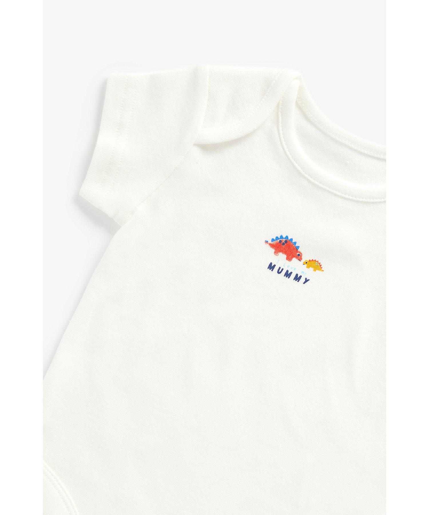 Mothercare Boys 100% Cotton Half Sleeves Bodysuit - Pack of 5 - Blue