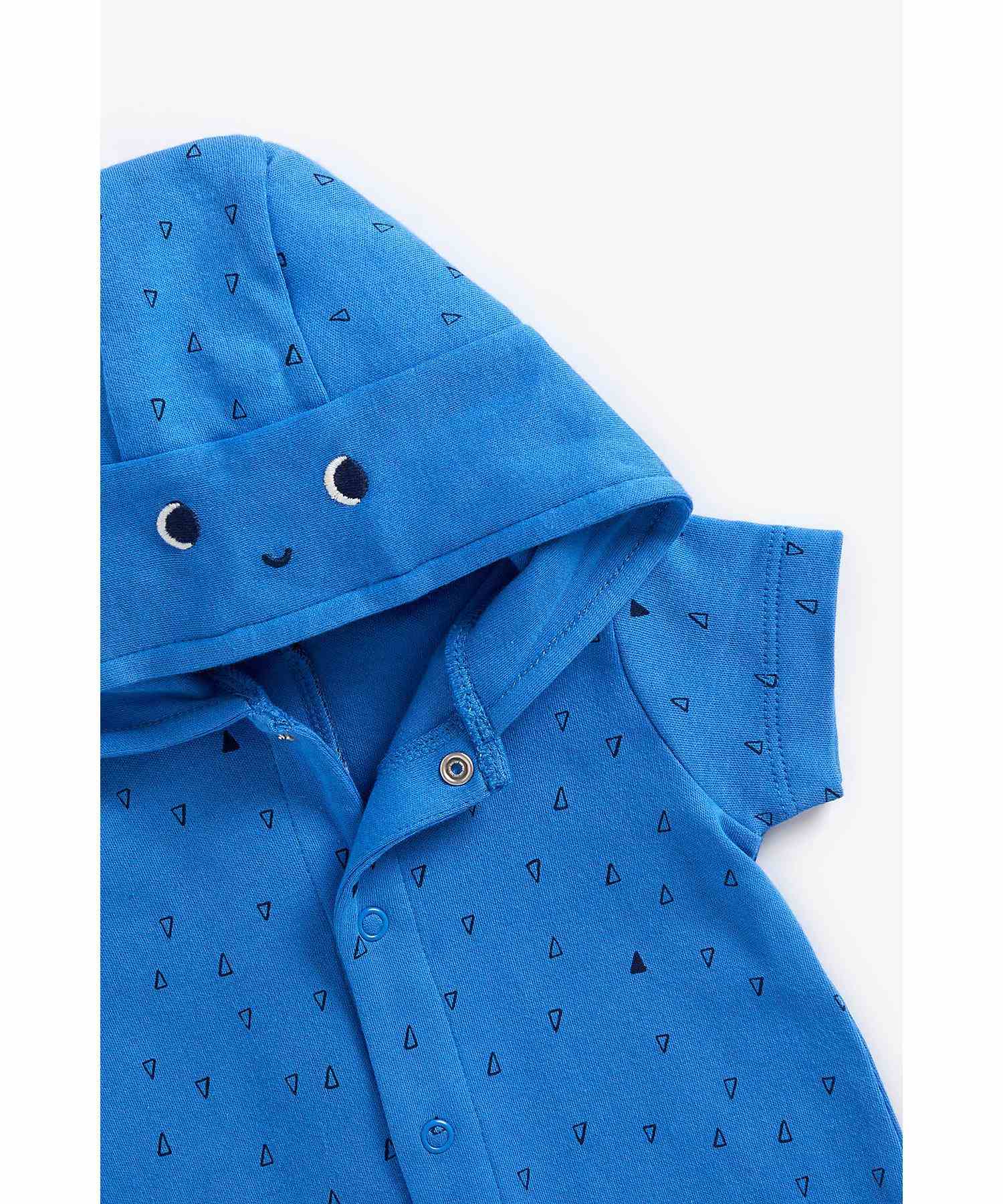 Mothercare Boys 100% Cotton Half Sleeves Romper - Blue