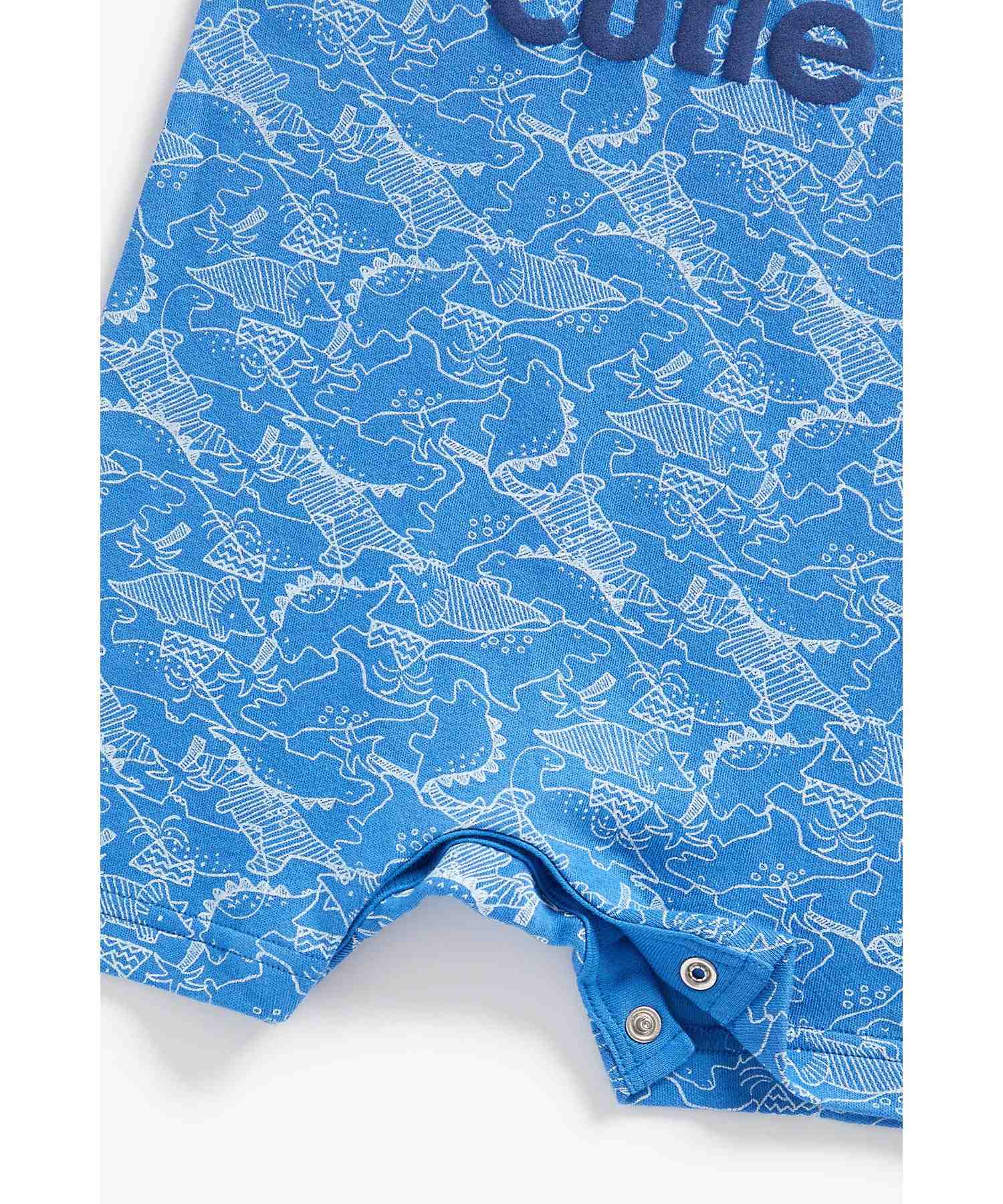 Mothercare Boys 100% Cotton Half Sleeves Romper - Blue
