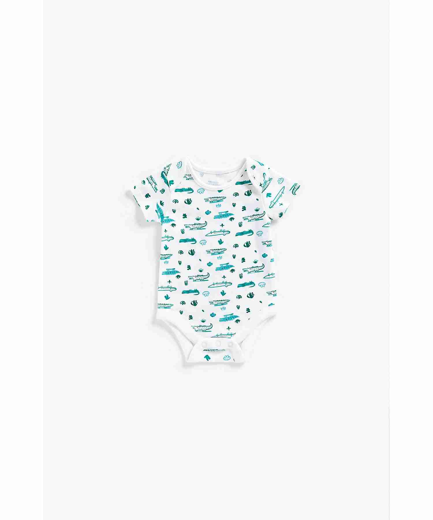 Mothercare Boys 100% Cotton Short Sleeves Bodysuit - Pack of 3 - Green