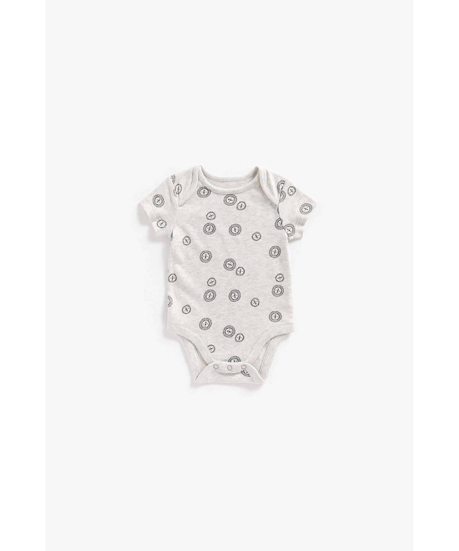 Mothercare Boys 100% Cotton Half Sleeves Bodysuit - Pack of 3 - Multicolor