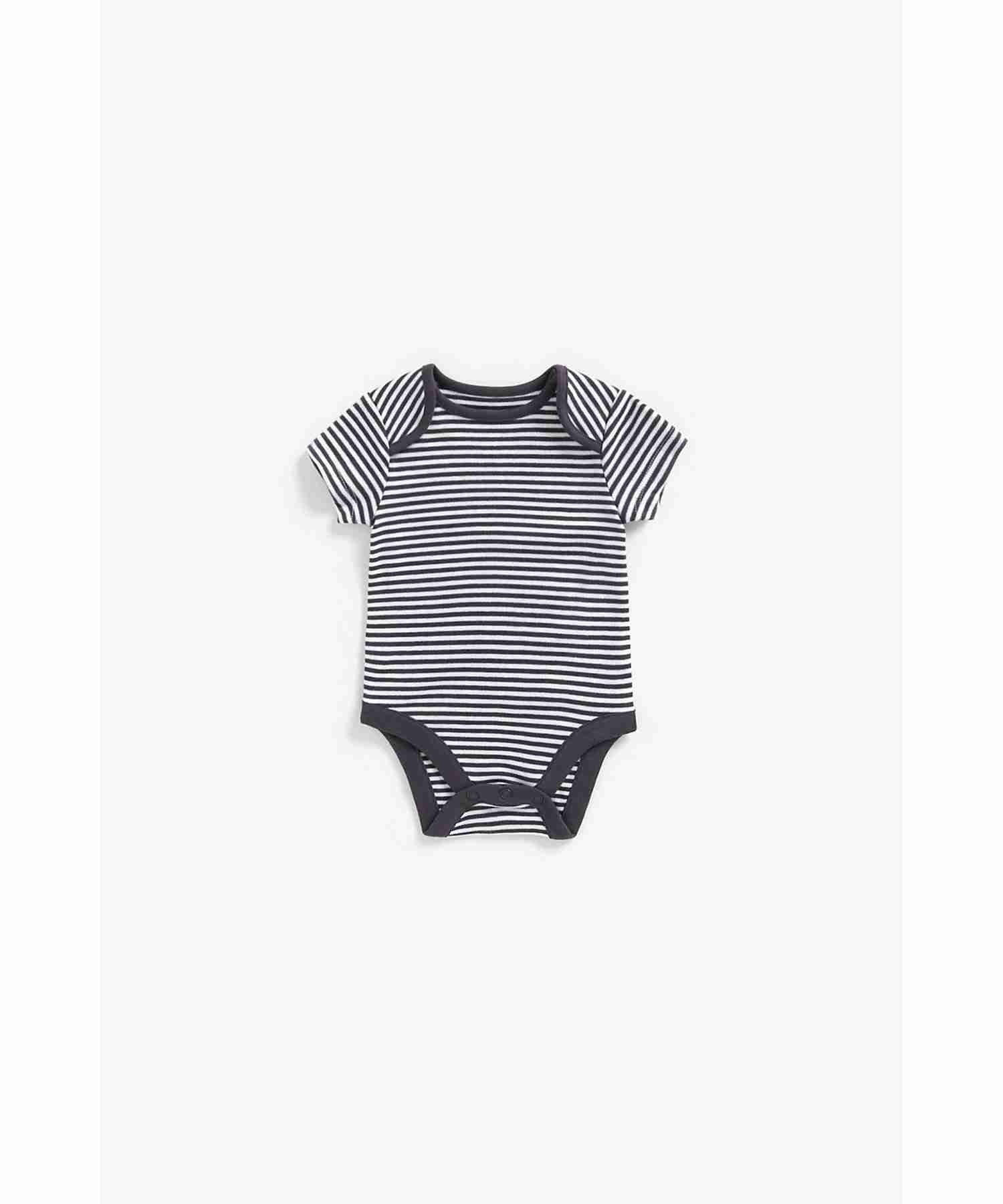 Mothercare Boys 100% Cotton Half Sleeves Bodysuit - Pack of 3 - Multicolor