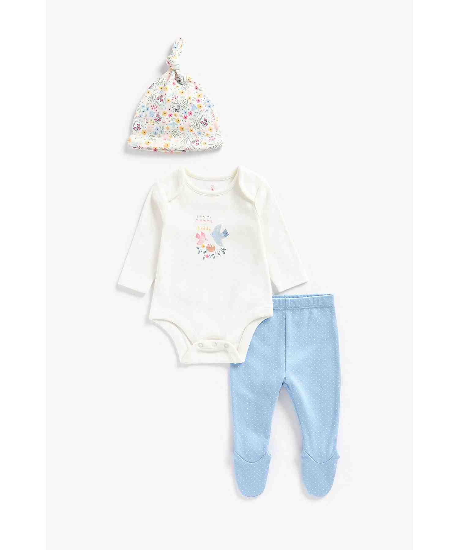Mothercare Girls 100% Cotton Full Sleeves Gift Set - Multicolor